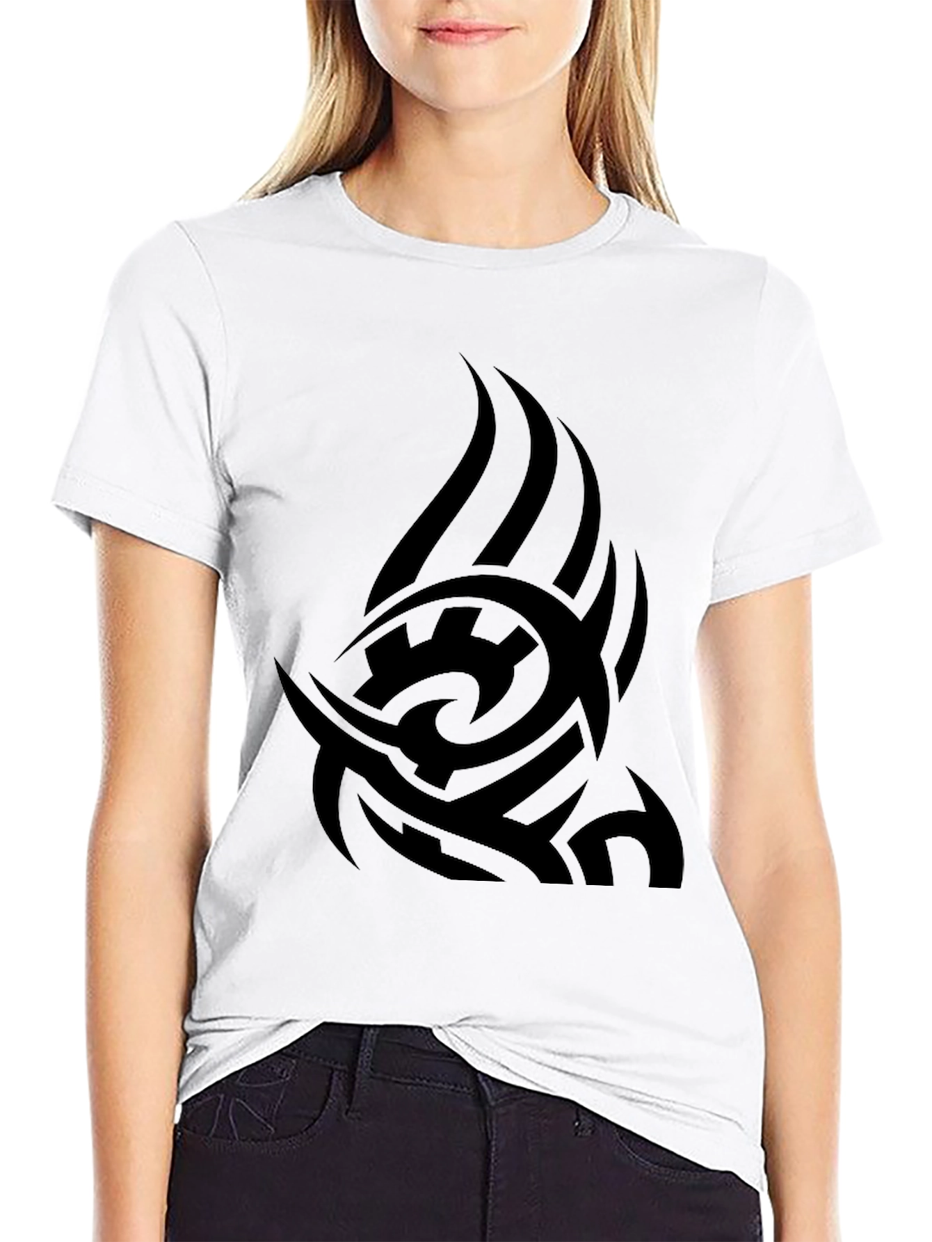 Tribal Tattoo Graphic Black T-Shirt