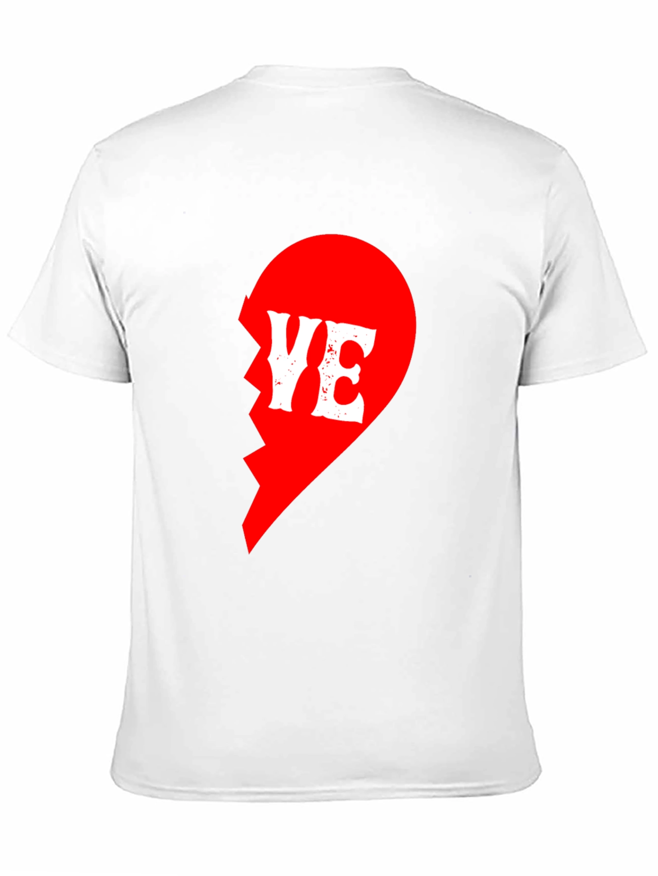 Broken Heart YE Graphic Print Black T-Shirt