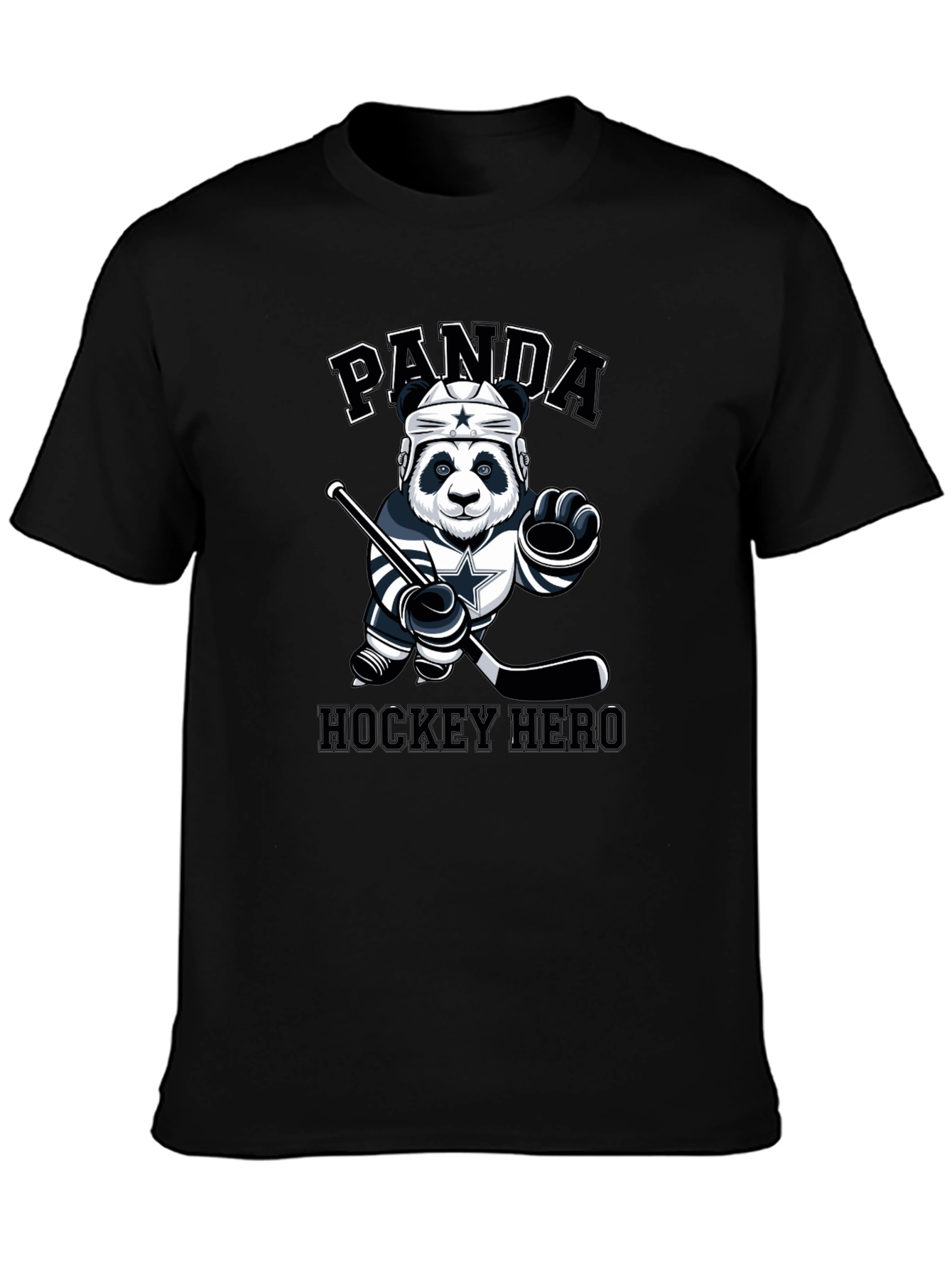 Panda Hockey Hero Graphic T-Shirt