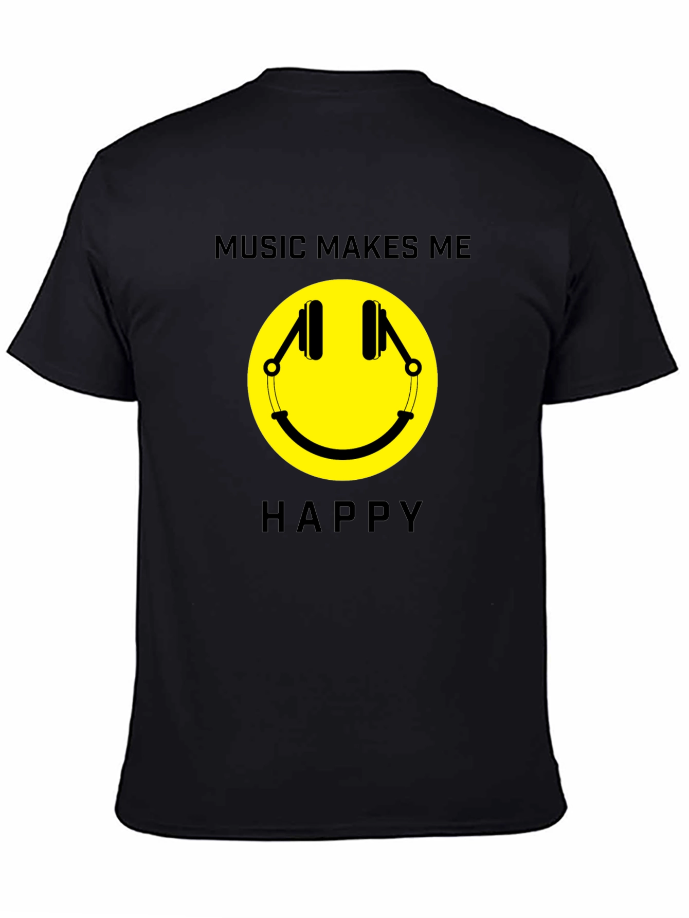 Music Makes Me Happy T-Shirt - Smiley Face Tee