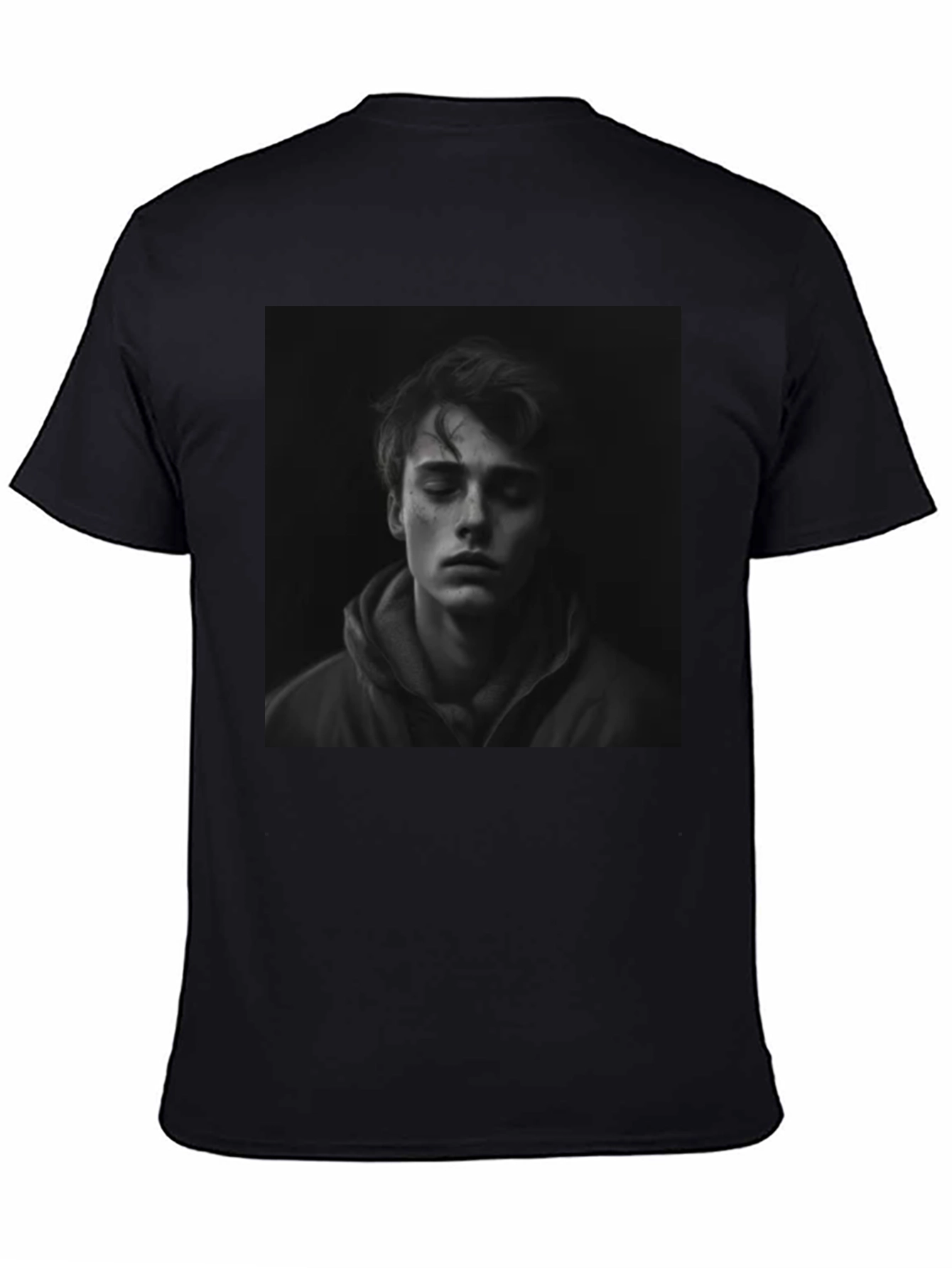 Mans Graphic Portrait T-Shirt - Black