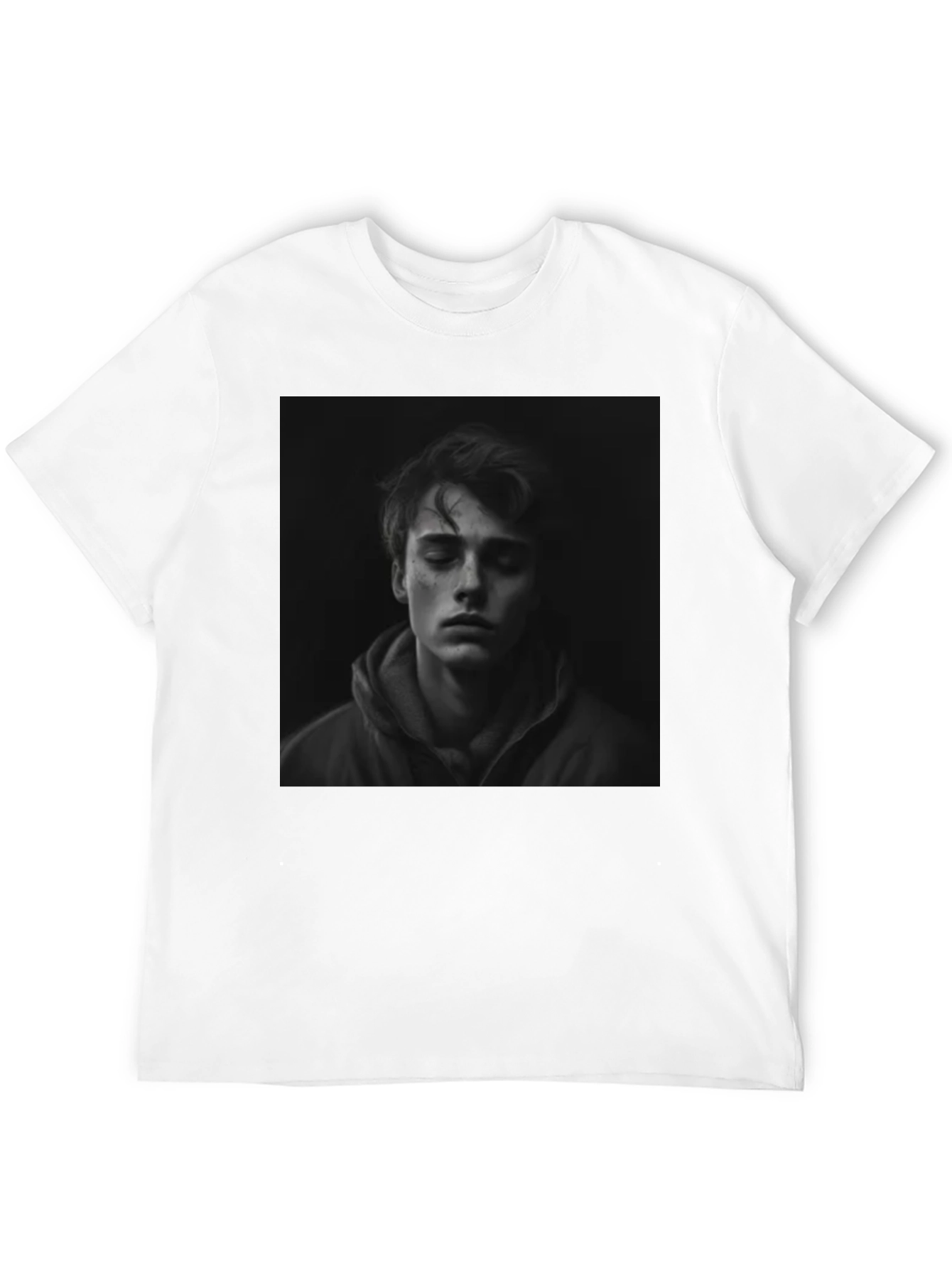 Mans Graphic Portrait T-Shirt - Black