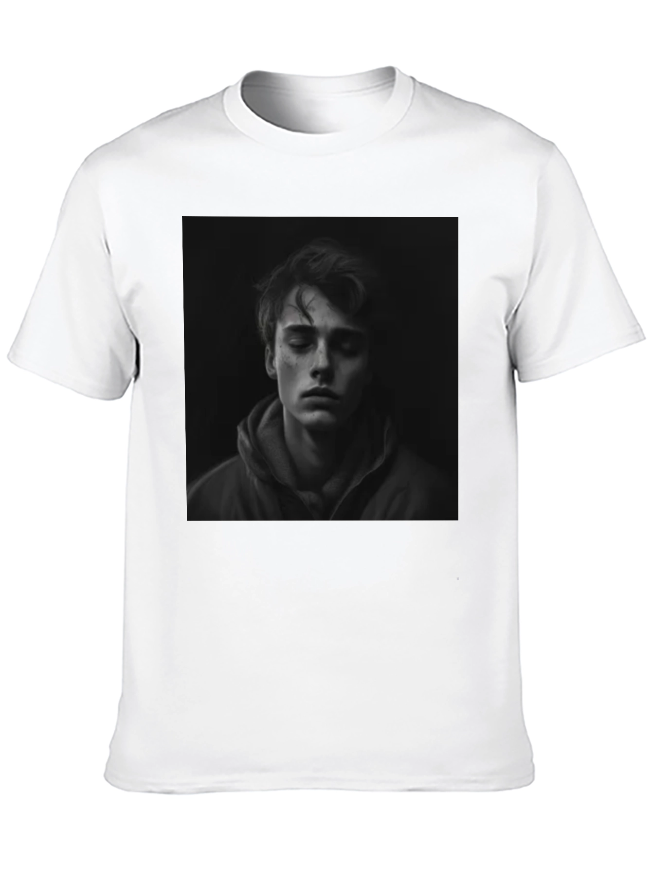 Mans Graphic Portrait T-Shirt - Black