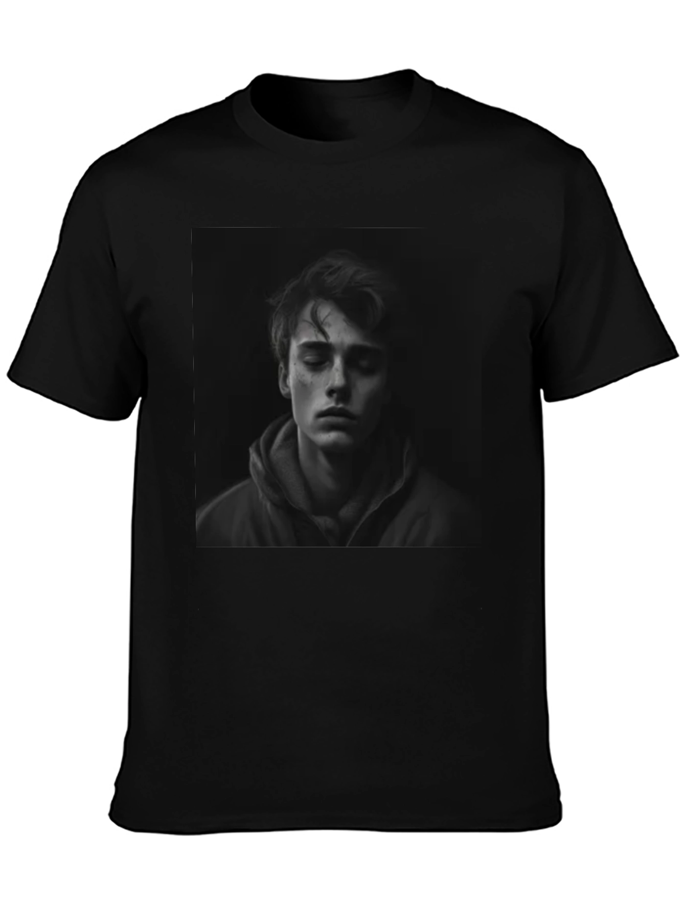 Mans Graphic Portrait T-Shirt - Black