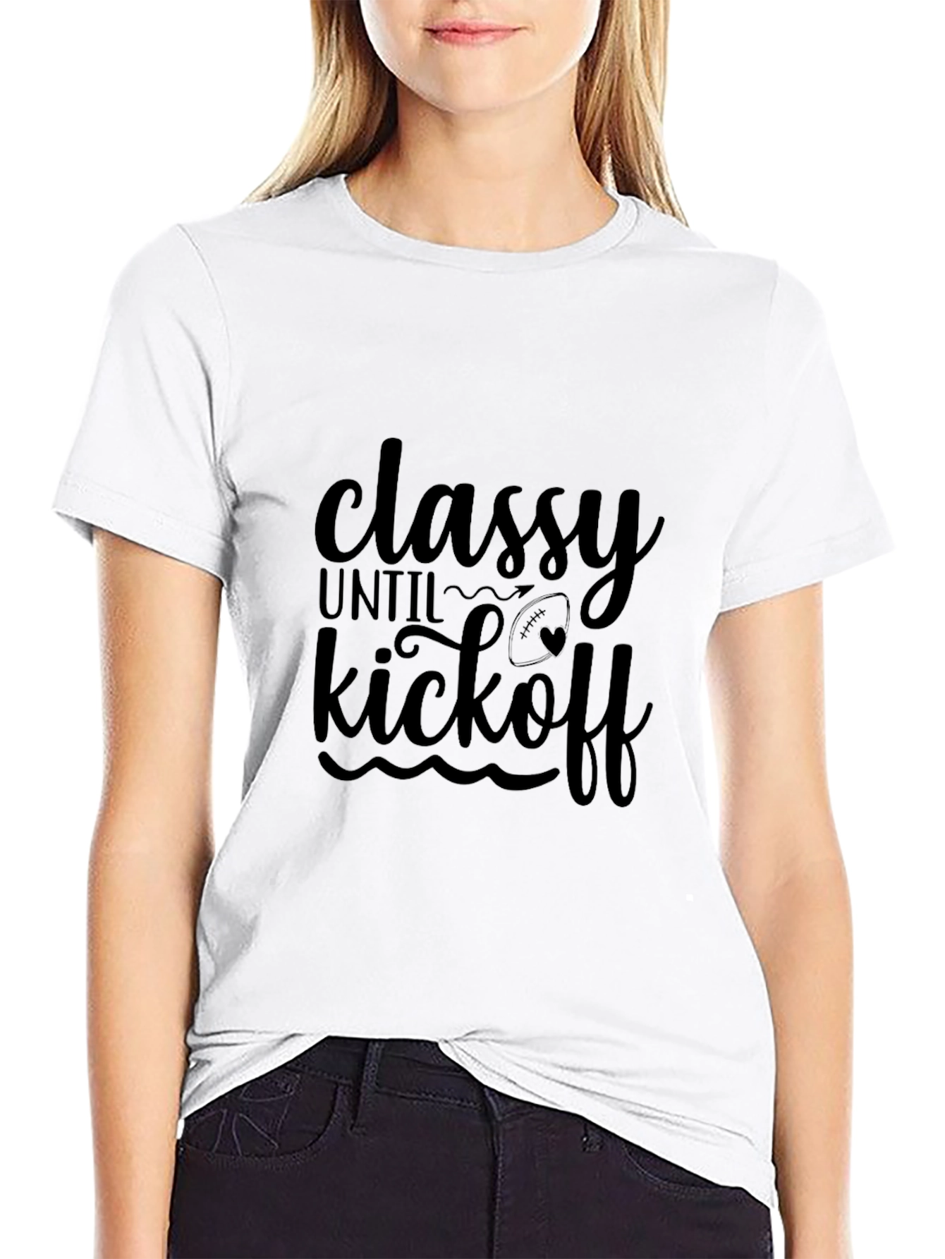 Classy Until Kickoff Black T-Shirt