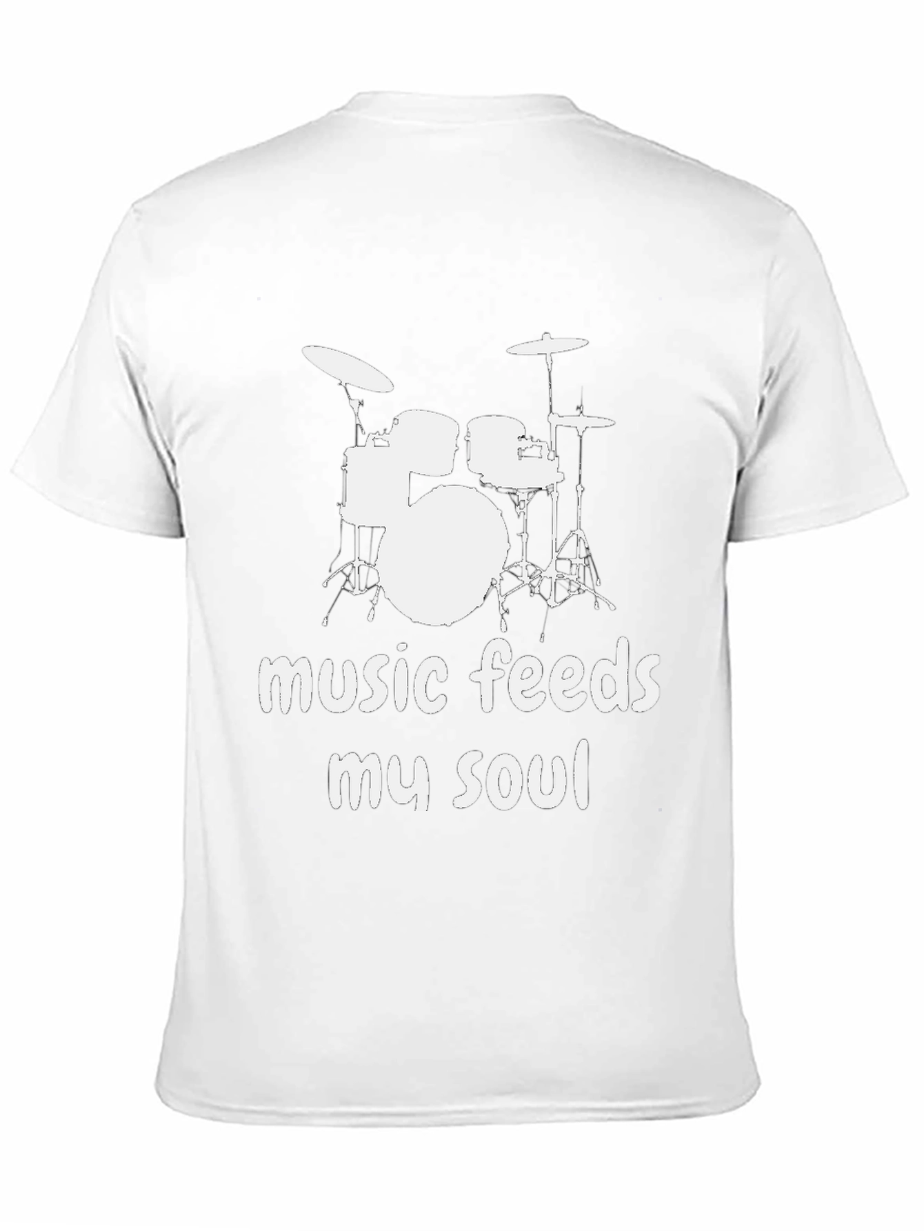 Music Feeds My Soul Drum Set Graphic T-Shirt