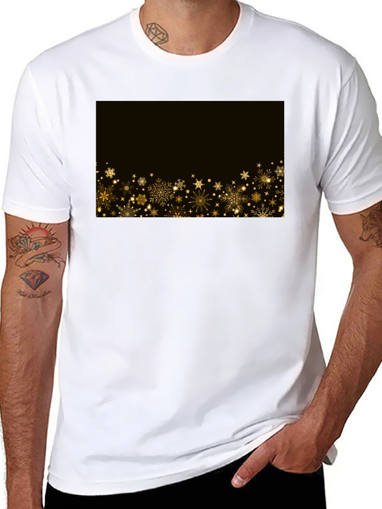 Festive Snowflake T-Shirt - Black Holiday Style