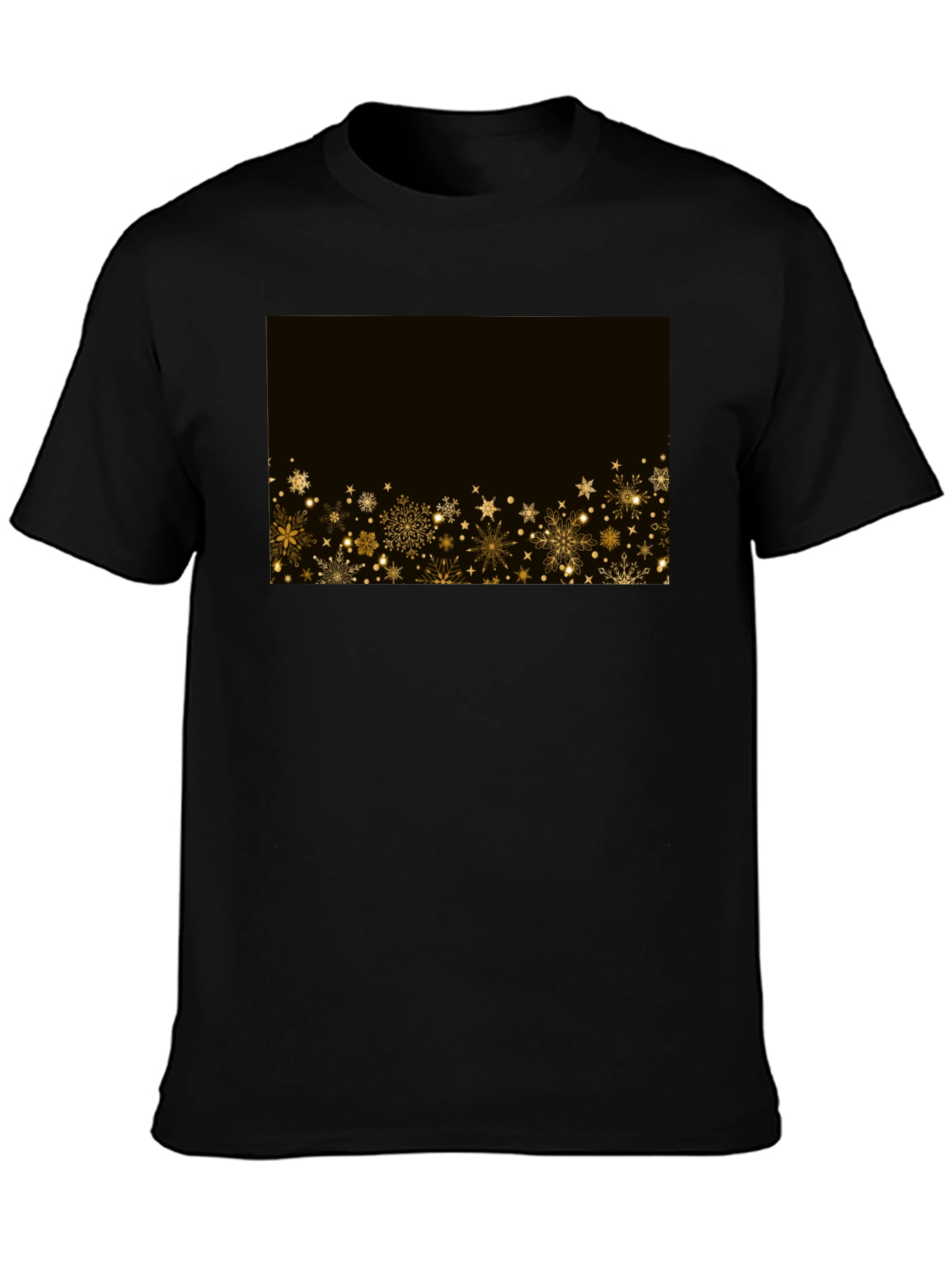 Festive Snowflake T-Shirt - Black Holiday Style
