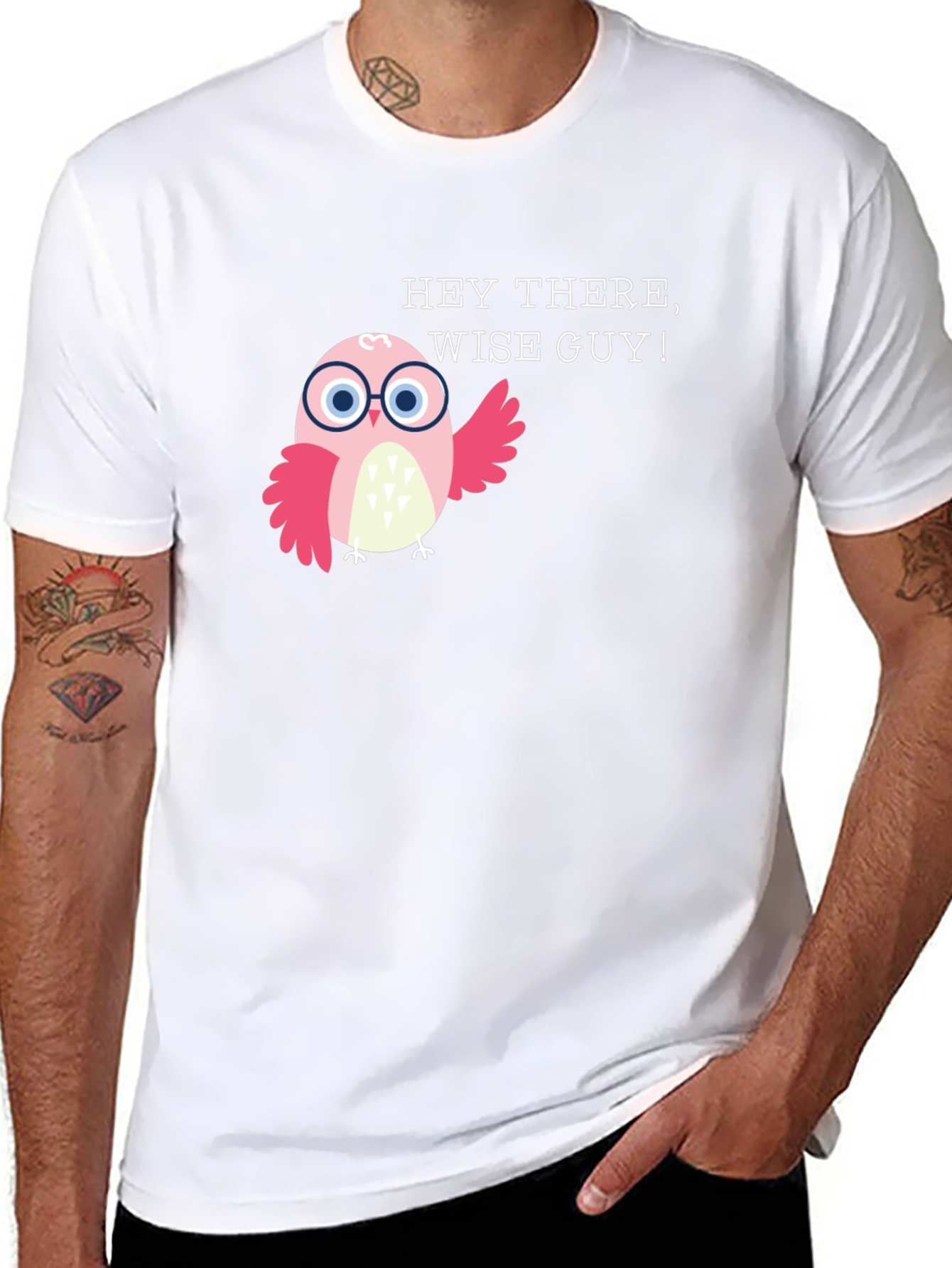 Hey There Wise Guy Owl Graphic Tee
