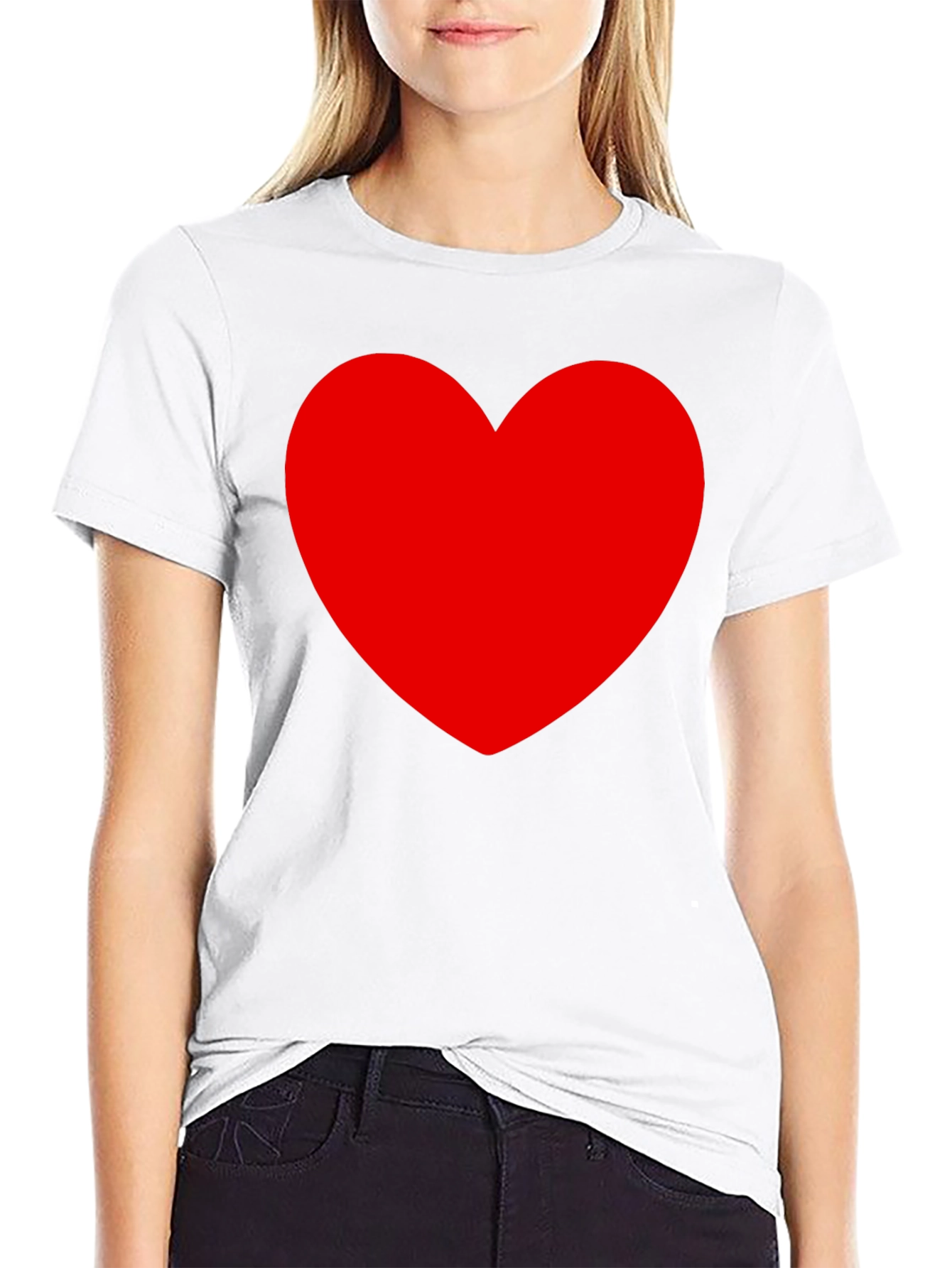 Heart Graphic Black Tee - Express Your Love!