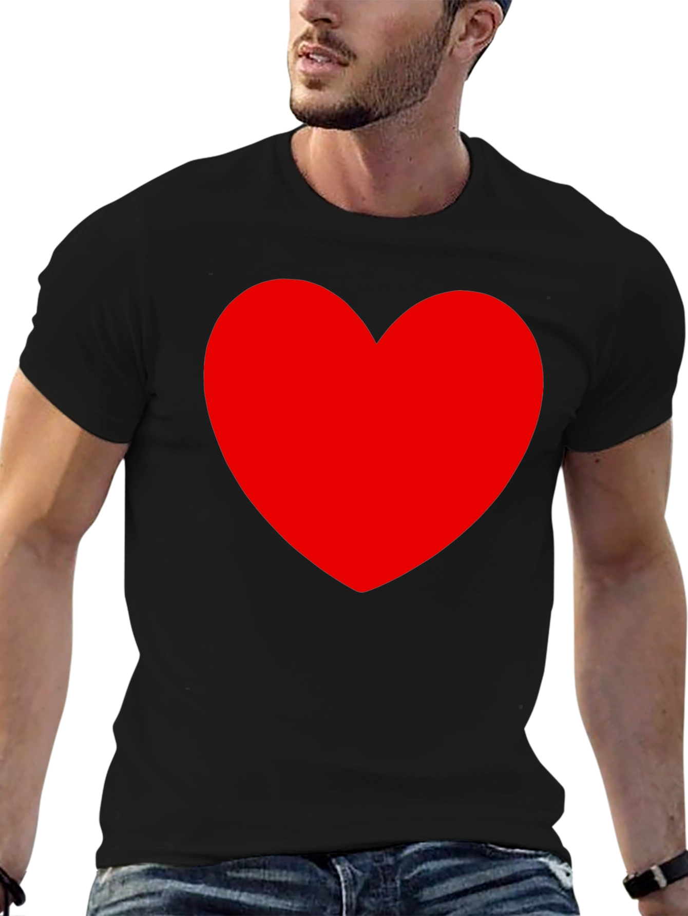 Heart Graphic Black Tee - Express Your Love!