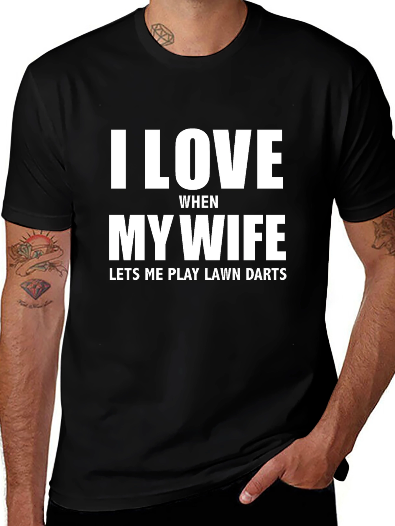 I Love My Wife Funny Lawn Darts T-Shirt