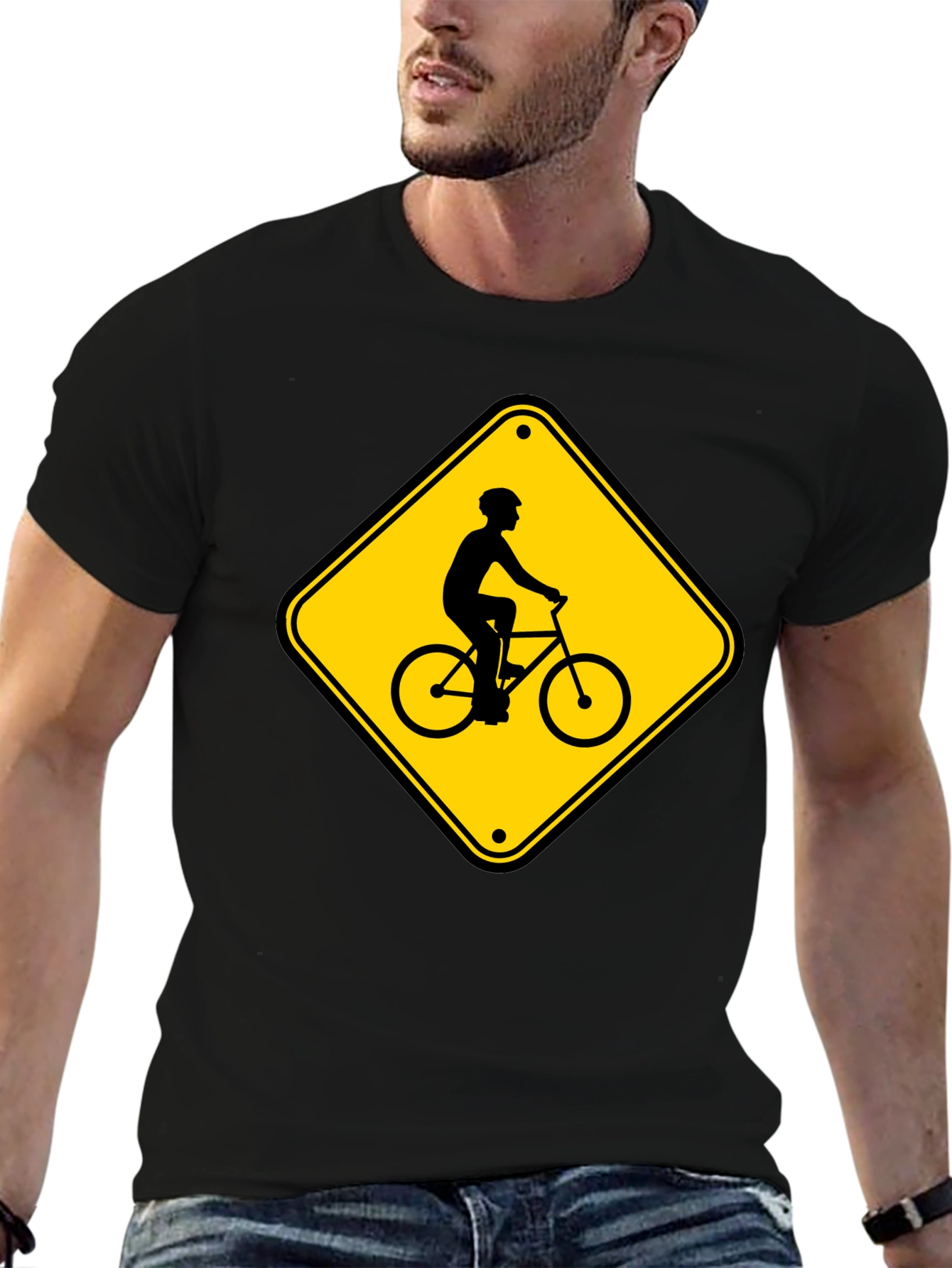 Bicycle Crossing Black Tee Shirt
