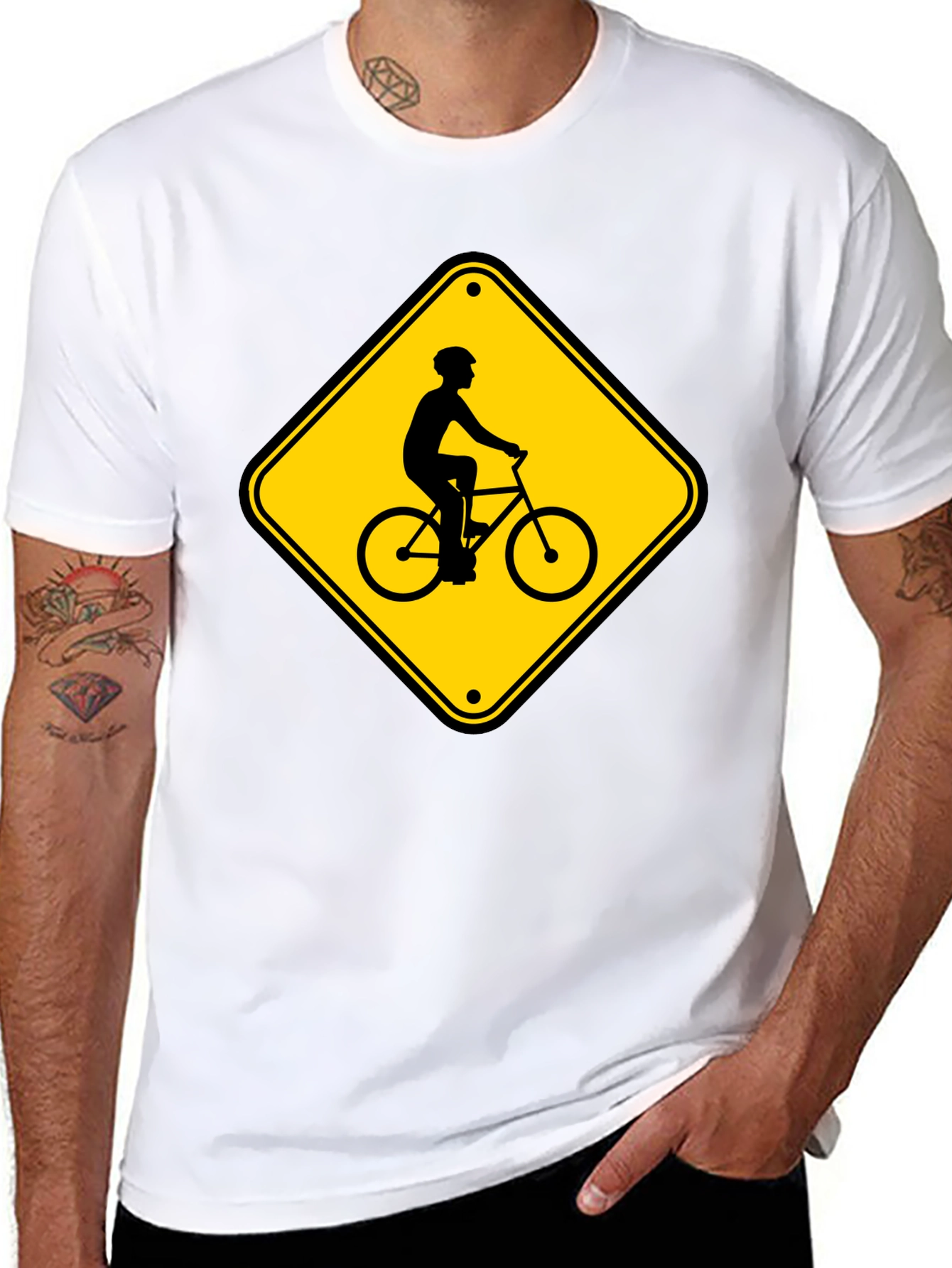Bicycle Crossing Black Tee Shirt