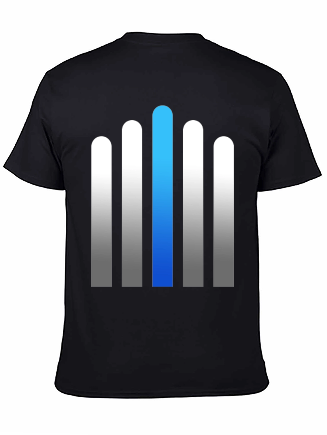 Modern Gradient Bar Graphic Tee - Soft Cotton Blend
