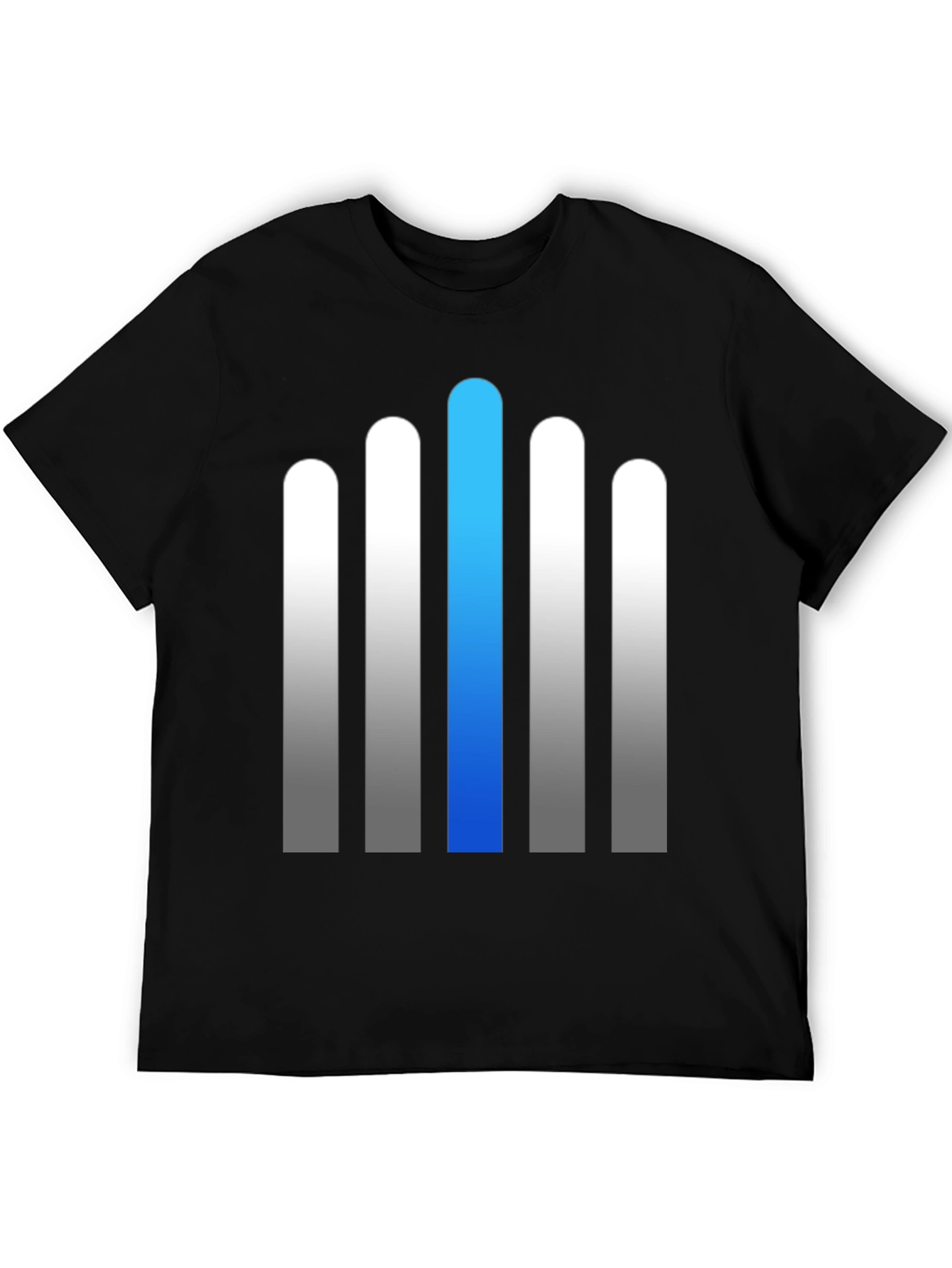 Modern Gradient Bar Graphic Tee - Soft Cotton Blend