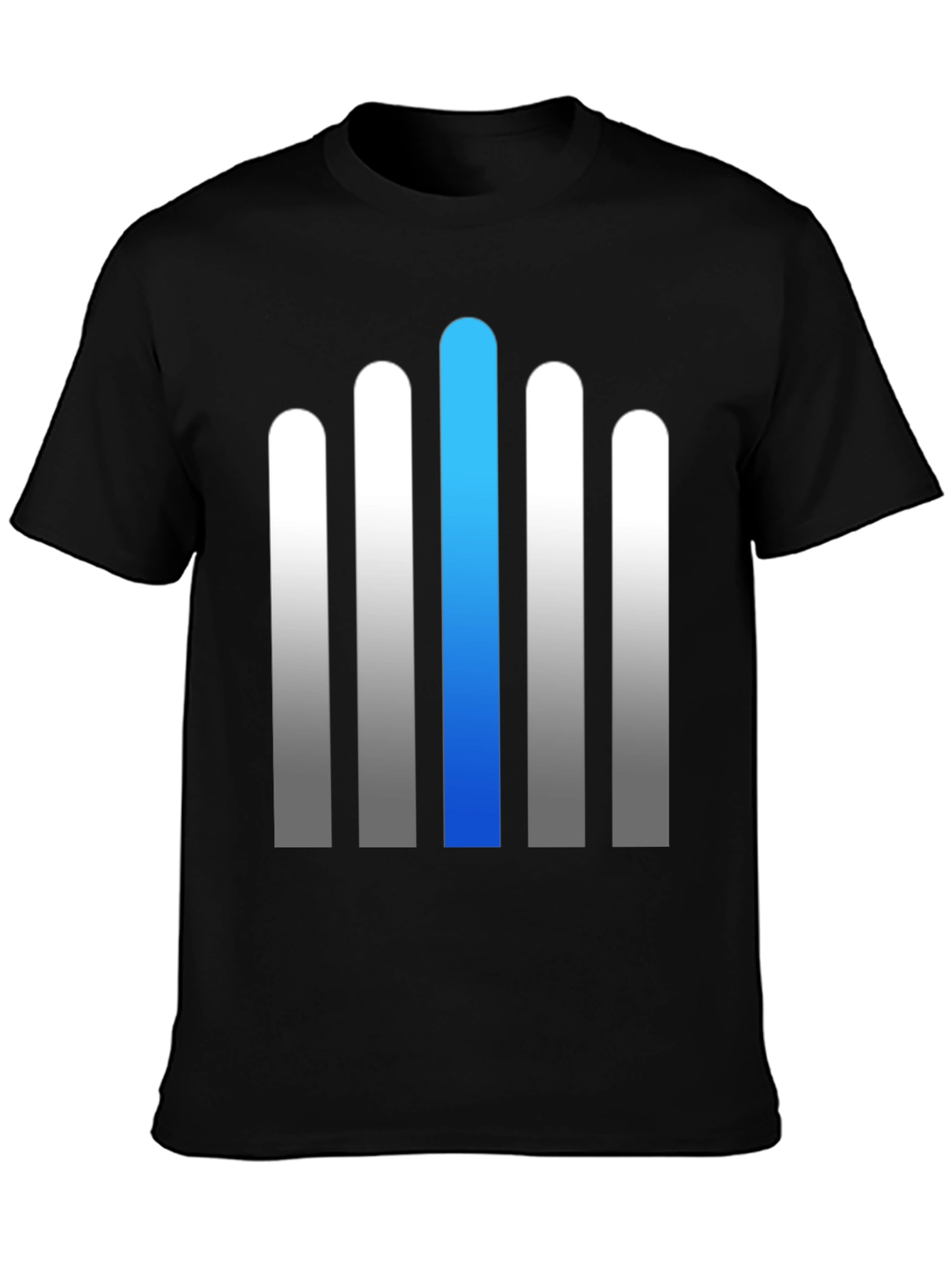 Modern Gradient Bar Graphic Tee - Soft Cotton Blend
