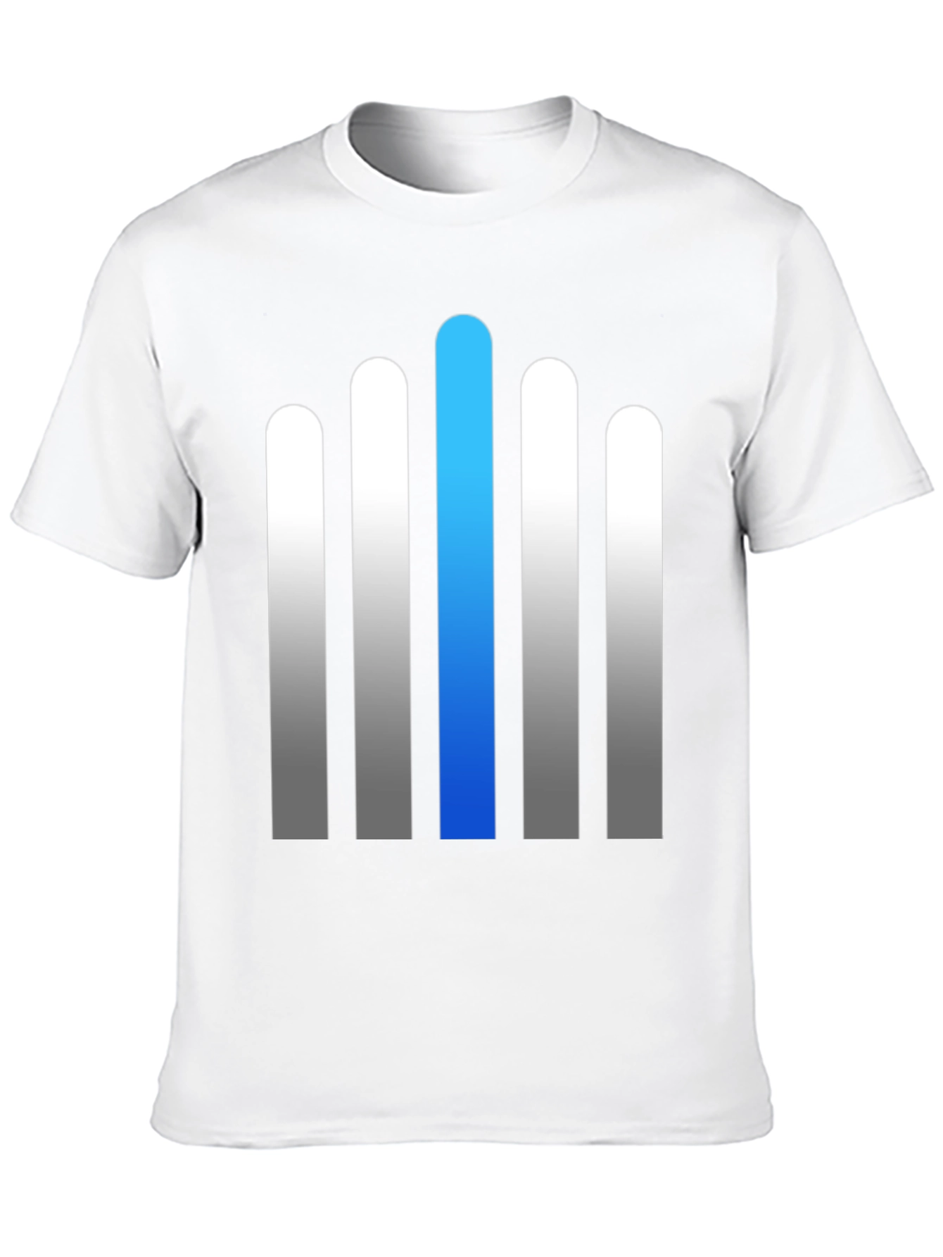 Modern Gradient Bar Graphic Tee - Soft Cotton Blend