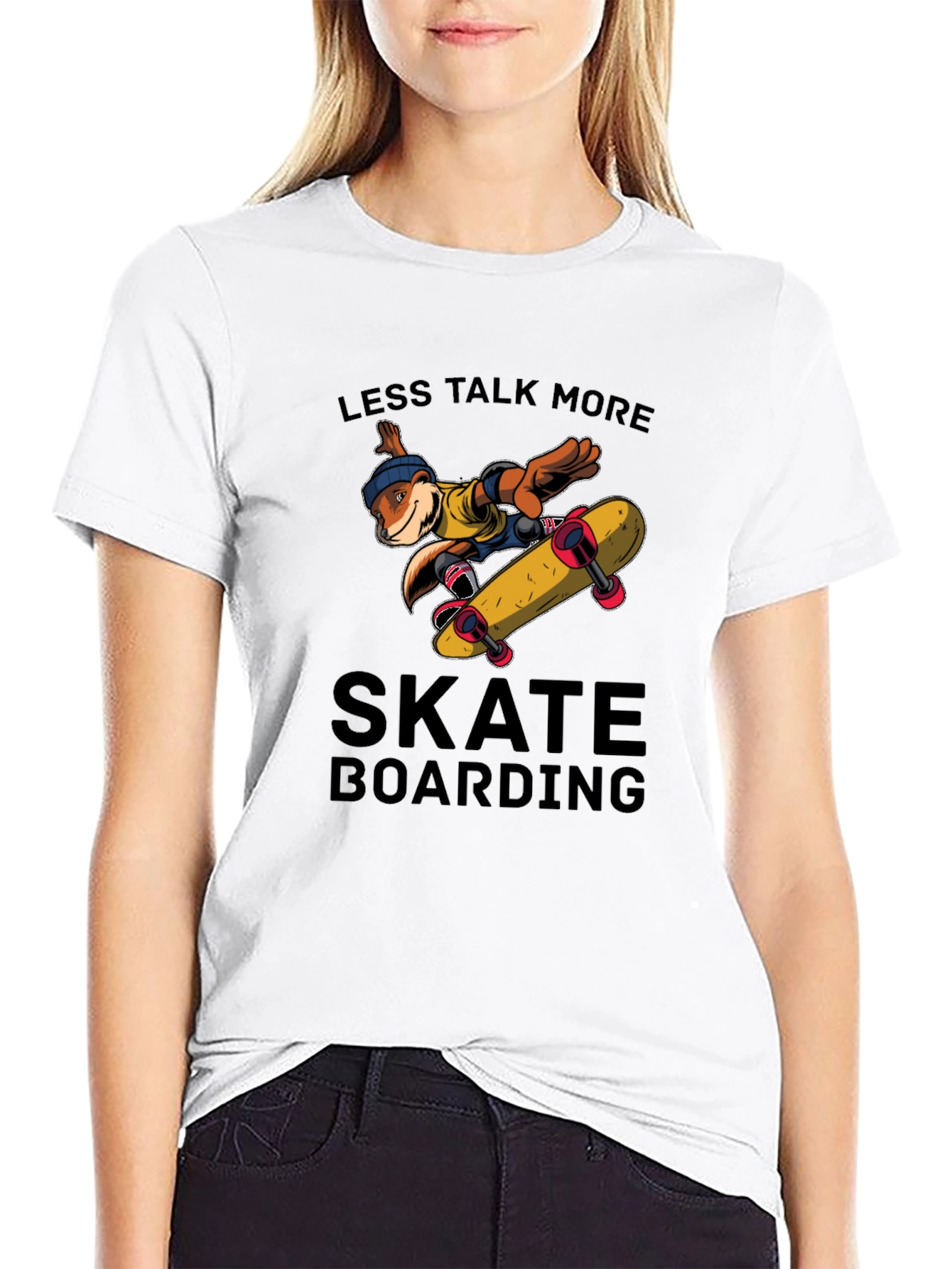 Skateboarding Otter Graphic T-Shirt