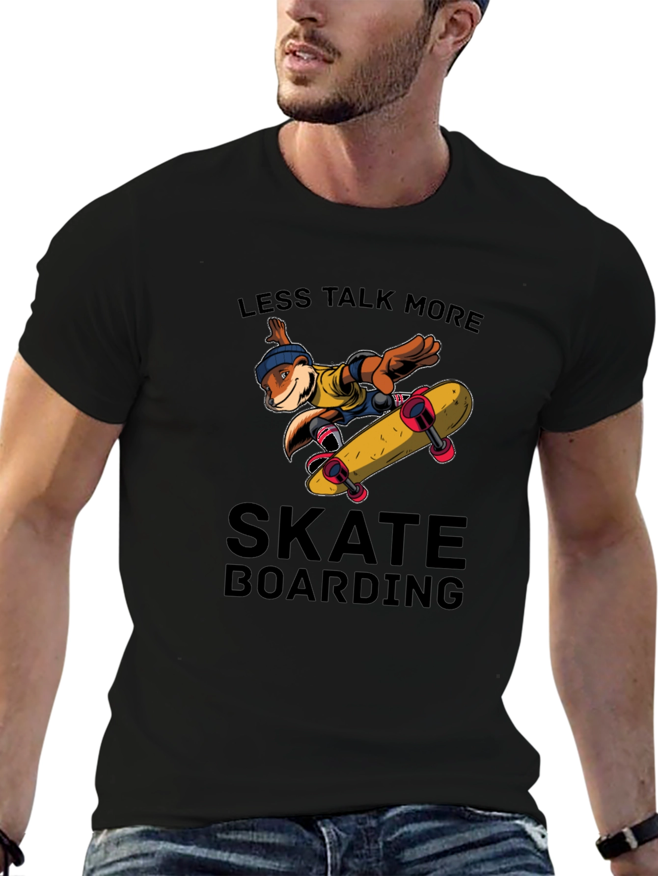 Skateboarding Otter Graphic T-Shirt