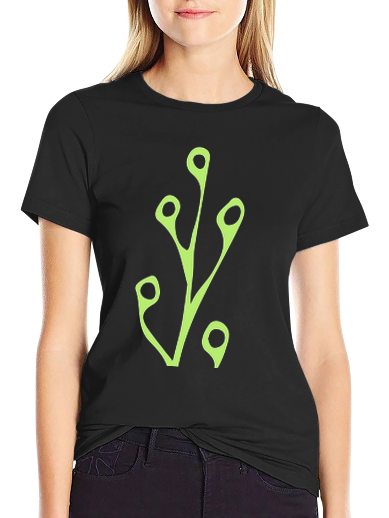Modern Branch Graphic Tee - Black