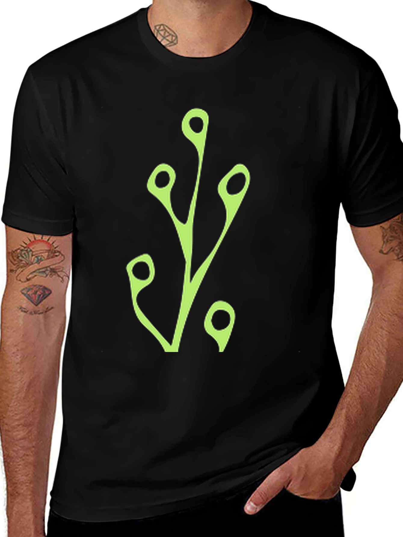 Modern Branch Graphic Tee - Black