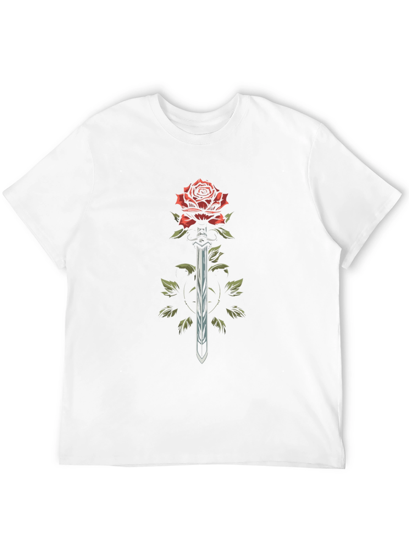 Rose & Sword Graphic T-Shirt - Edgy Style