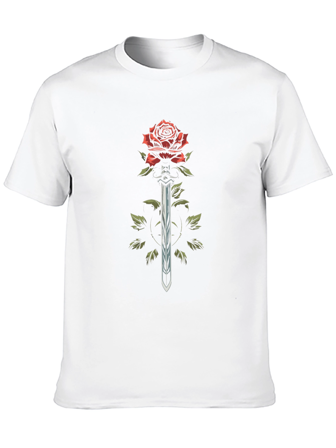 Rose & Sword Graphic T-Shirt - Edgy Style