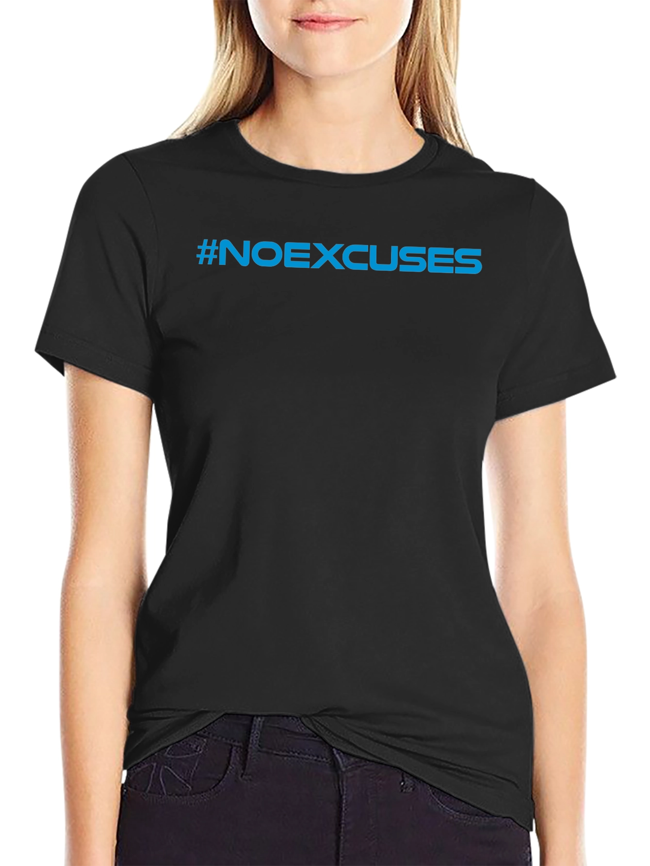 #NoExcuses Black Graphic Tee - Motivational Shirt
