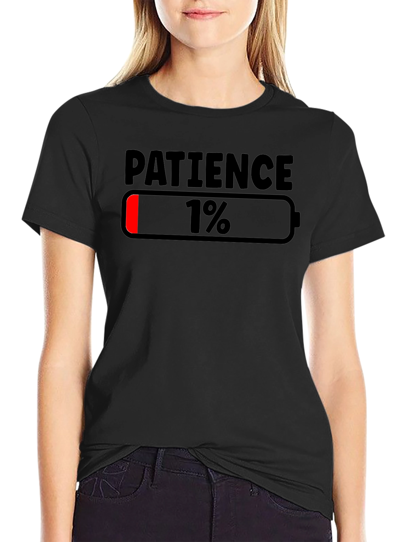 Patience Level 1% Funny Graphic T-Shirt