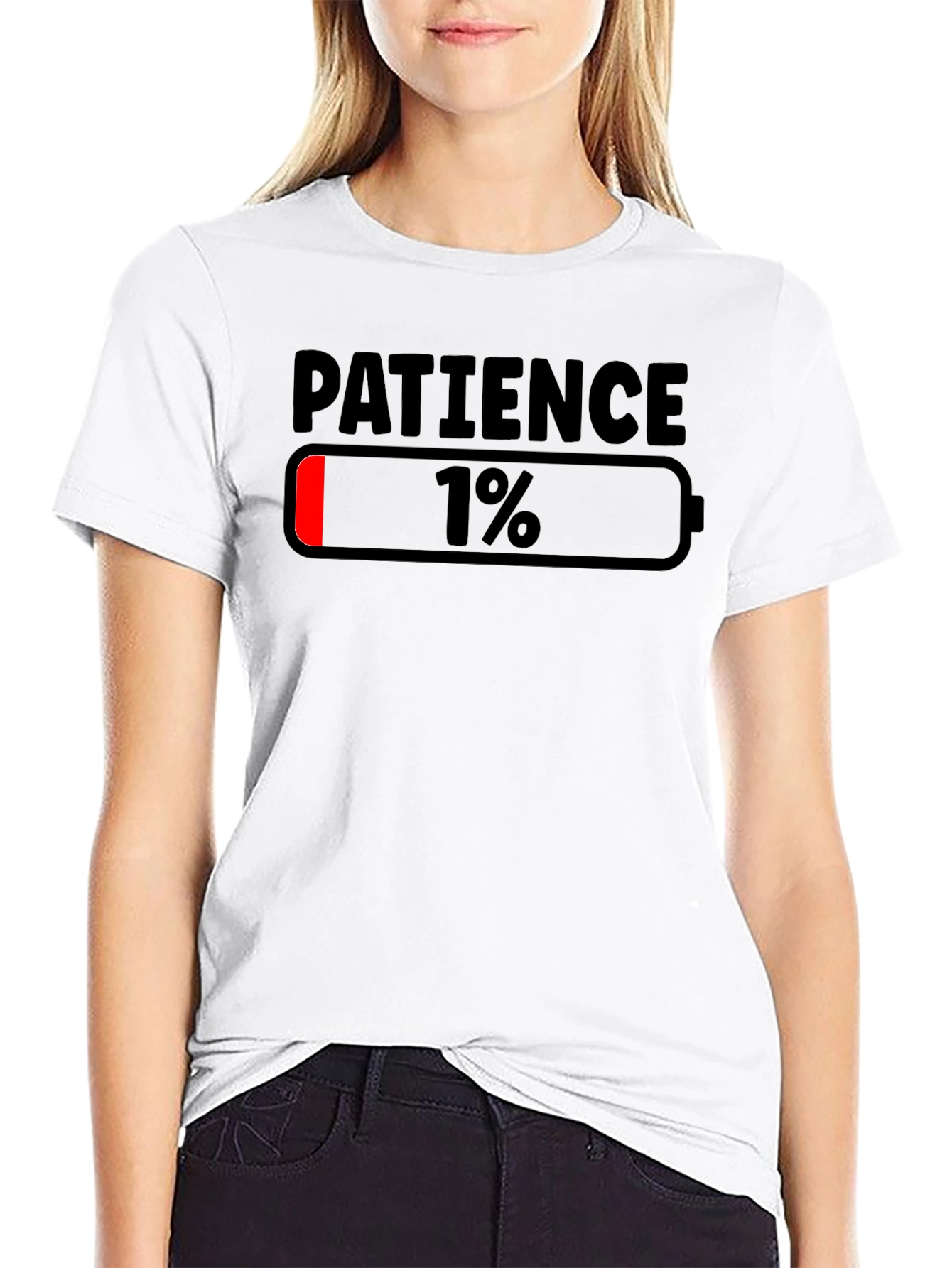 Patience Level 1% Funny Graphic T-Shirt