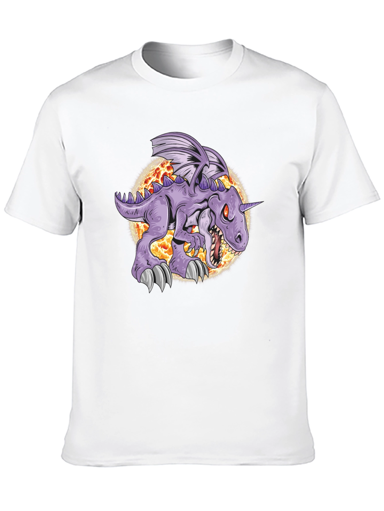 Unicorn Dinosaur Graphic Tee - Black