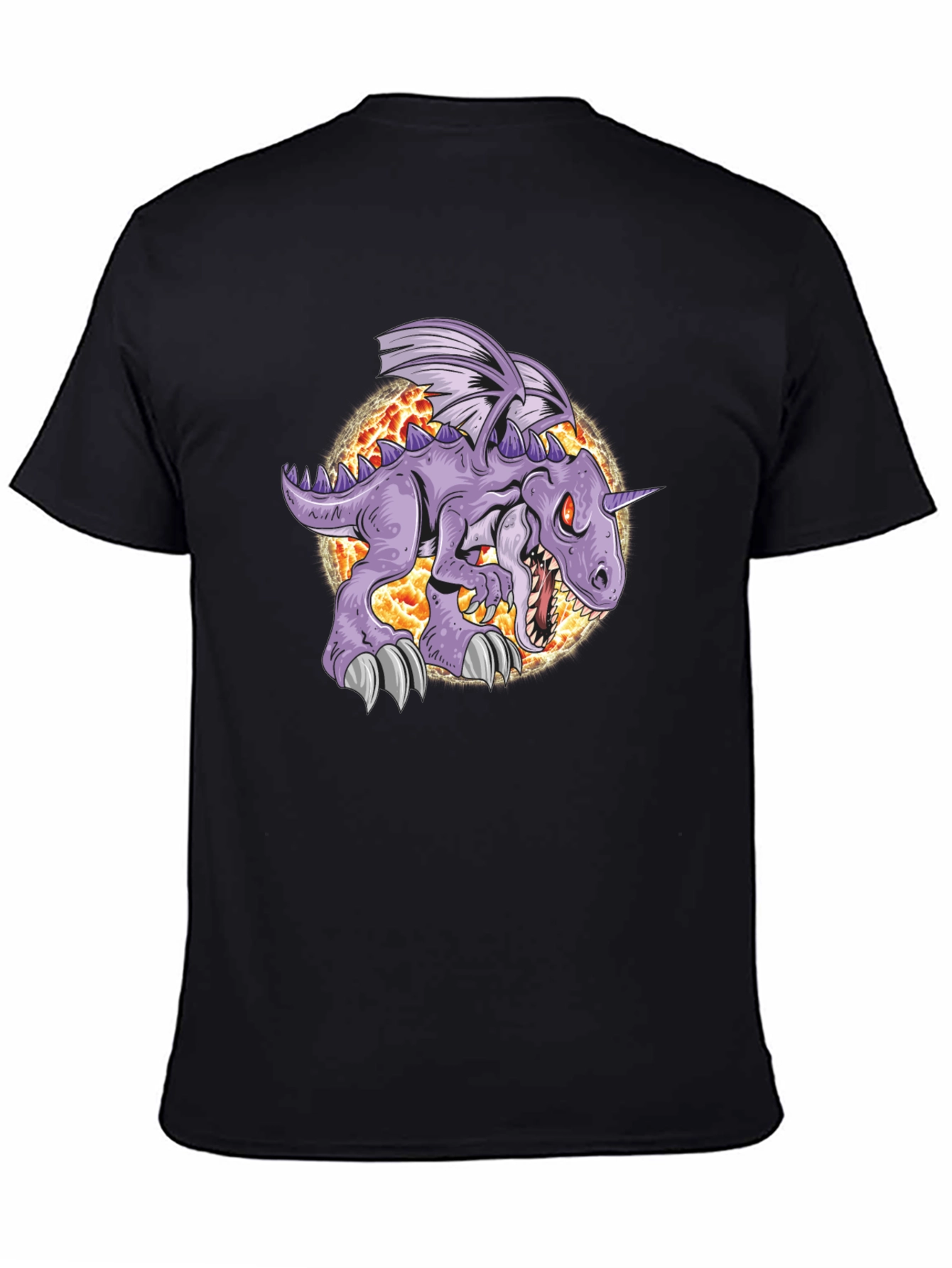 Unicorn Dinosaur Graphic Tee - Black