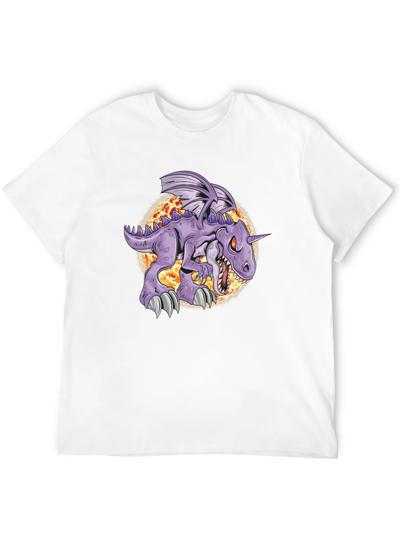 Unicorn Dinosaur Graphic Tee - Black