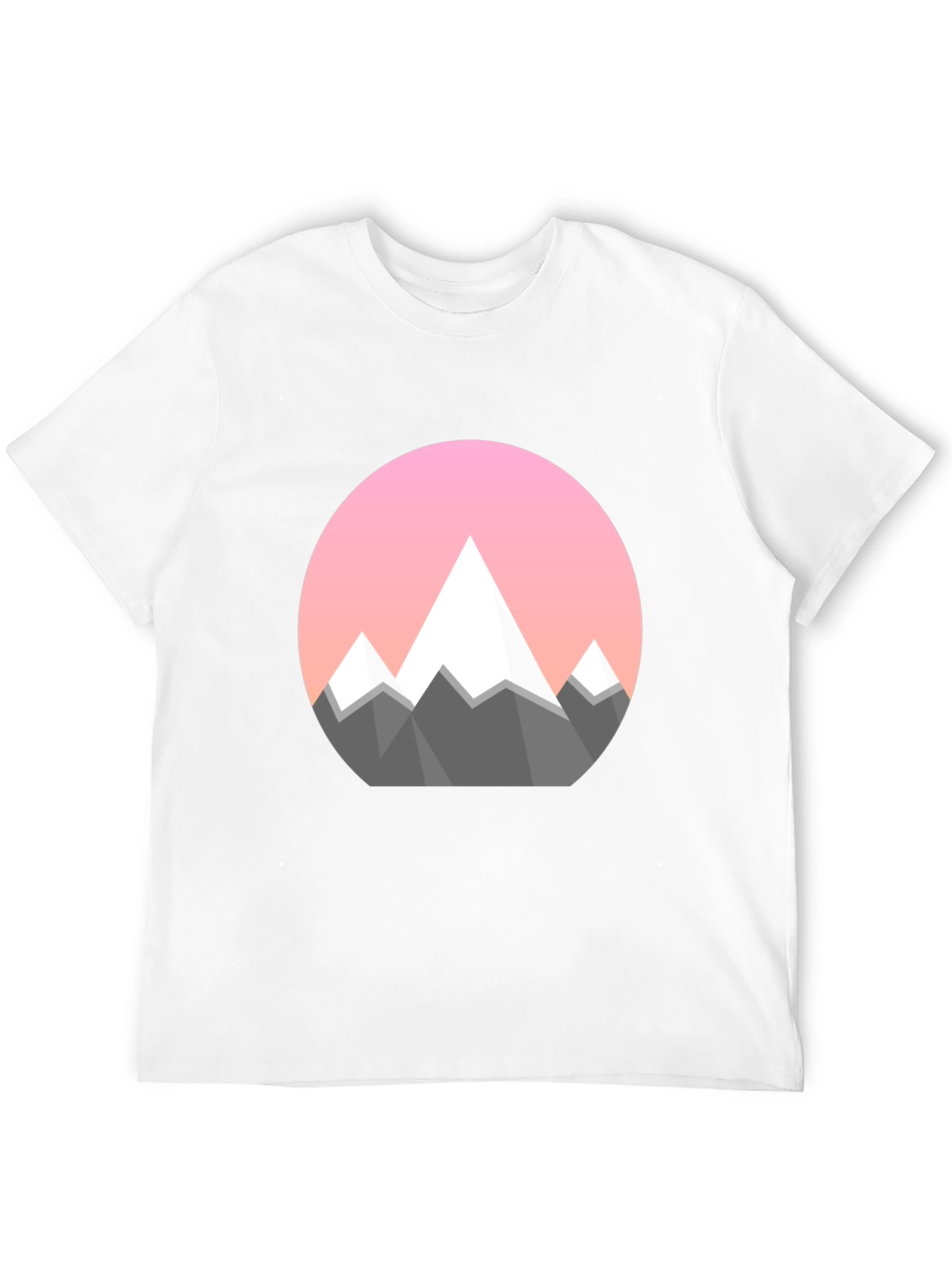 Geometric Mountain Graphic Tee - Black