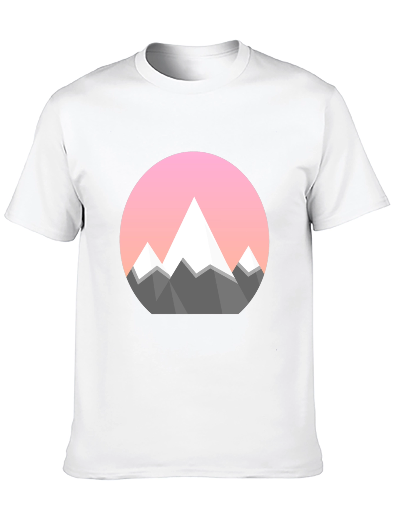 Geometric Mountain Graphic Tee - Black