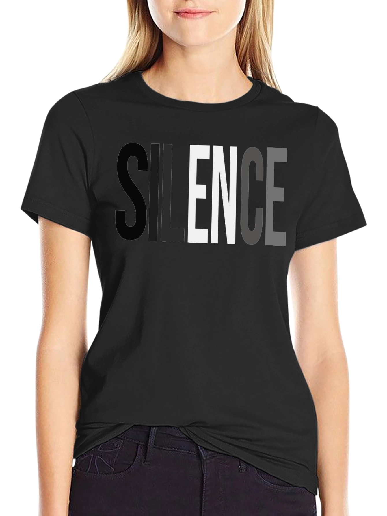 Silence Graphic Print T-Shirt - Soft Cotton Tee