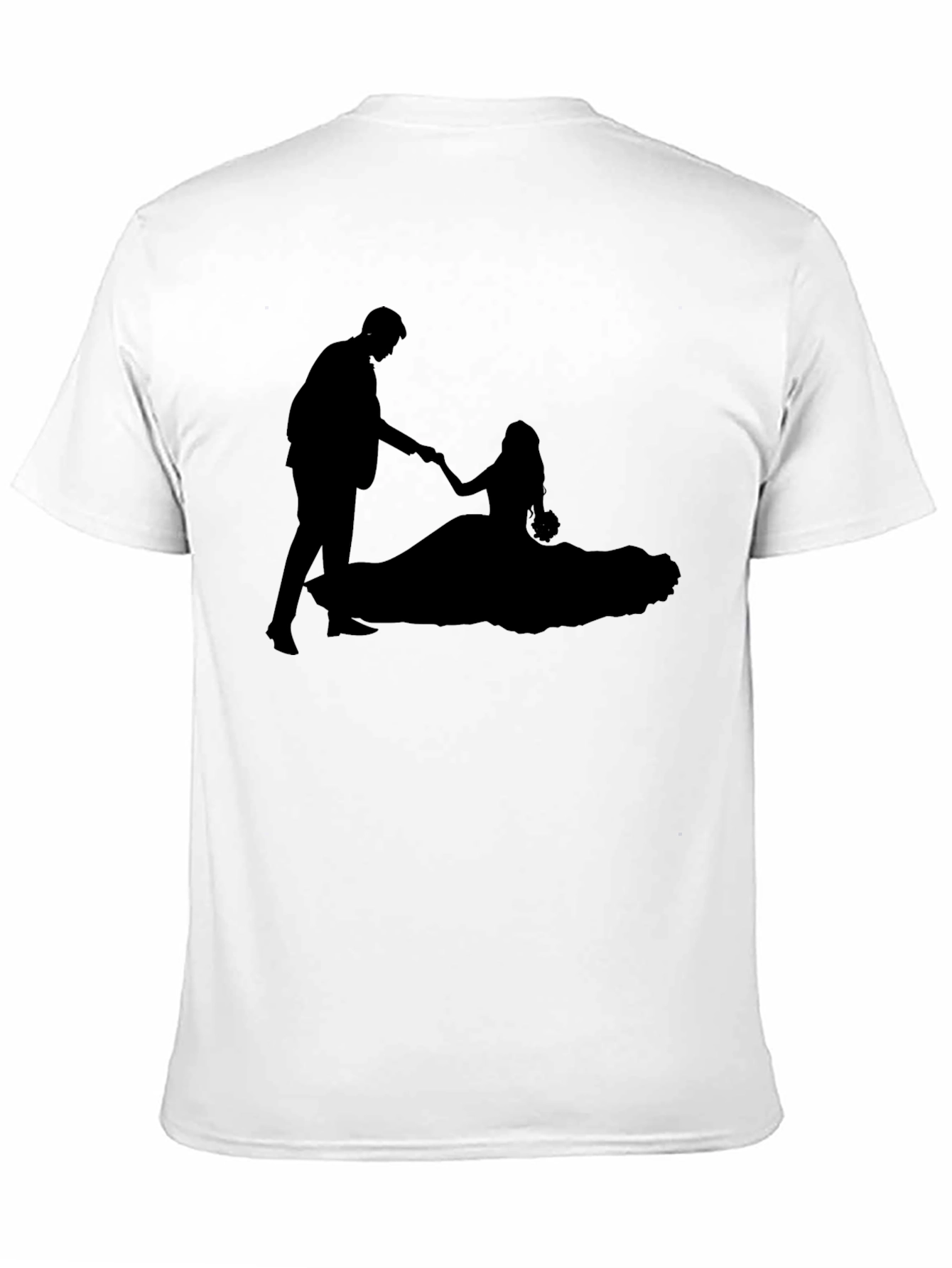 Romantic Silhouette Graphic Tee - Black Cotton Blend