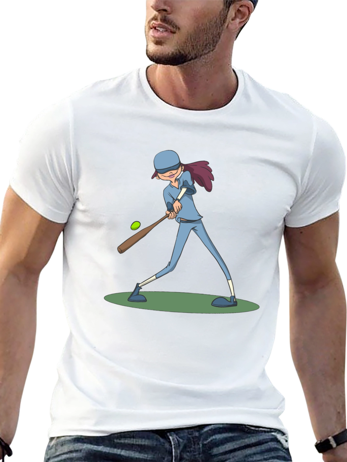 Baseball Girl T-Shirt - Black Cotton Tee