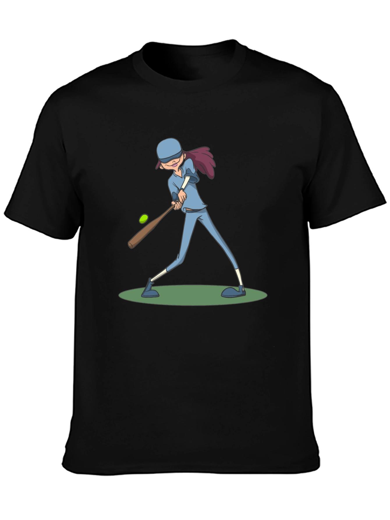 Baseball Girl T-Shirt - Black Cotton Tee