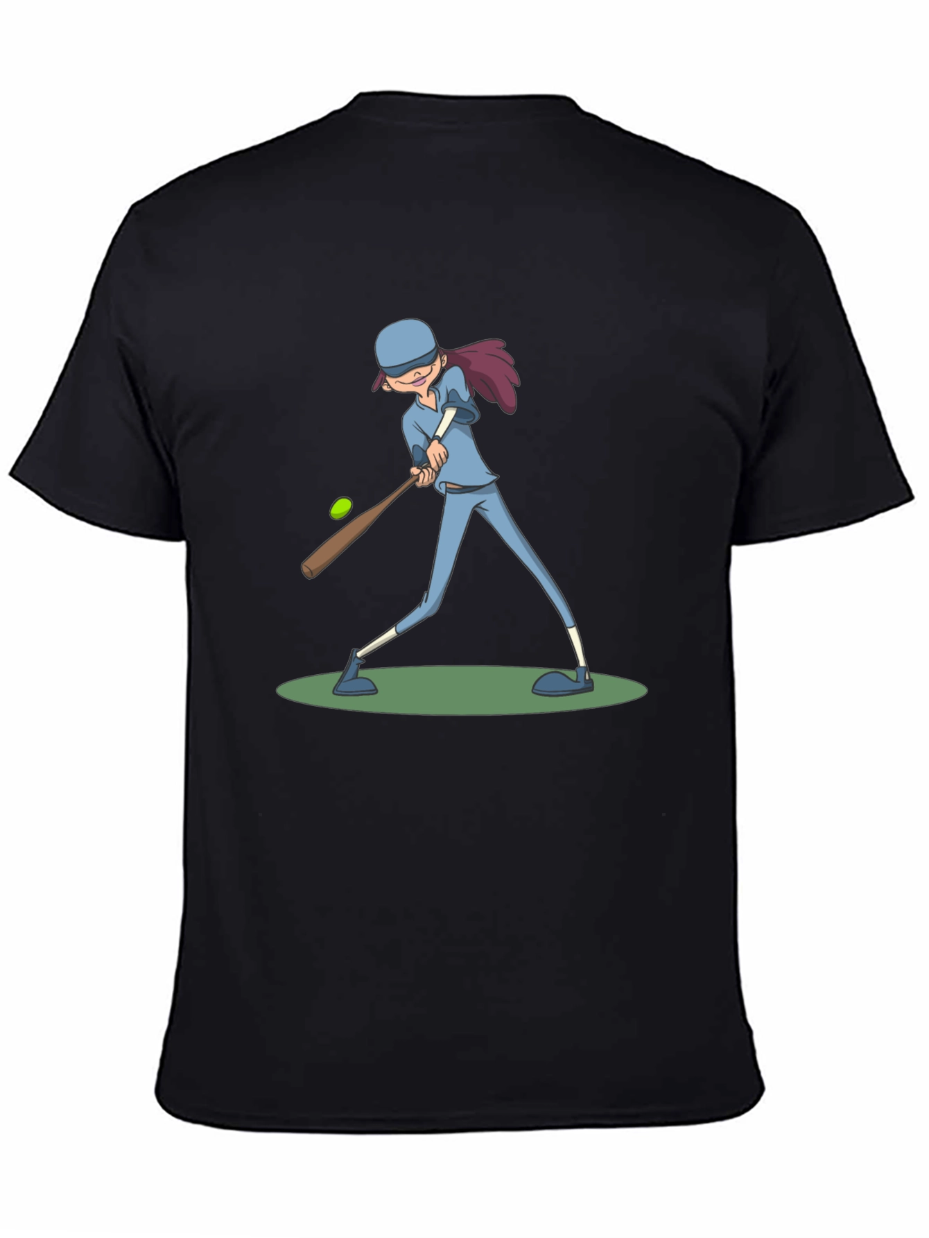 Baseball Girl T-Shirt - Black Cotton Tee