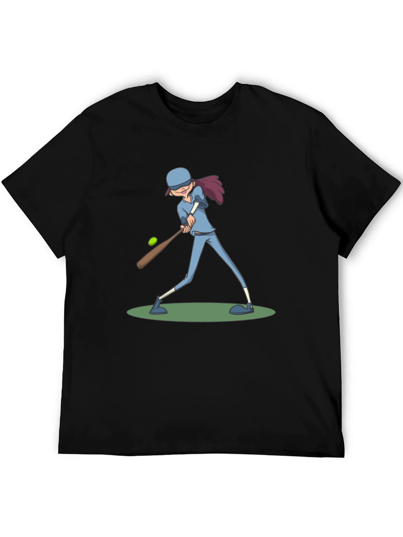 Baseball Girl T-Shirt - Black Cotton Tee
