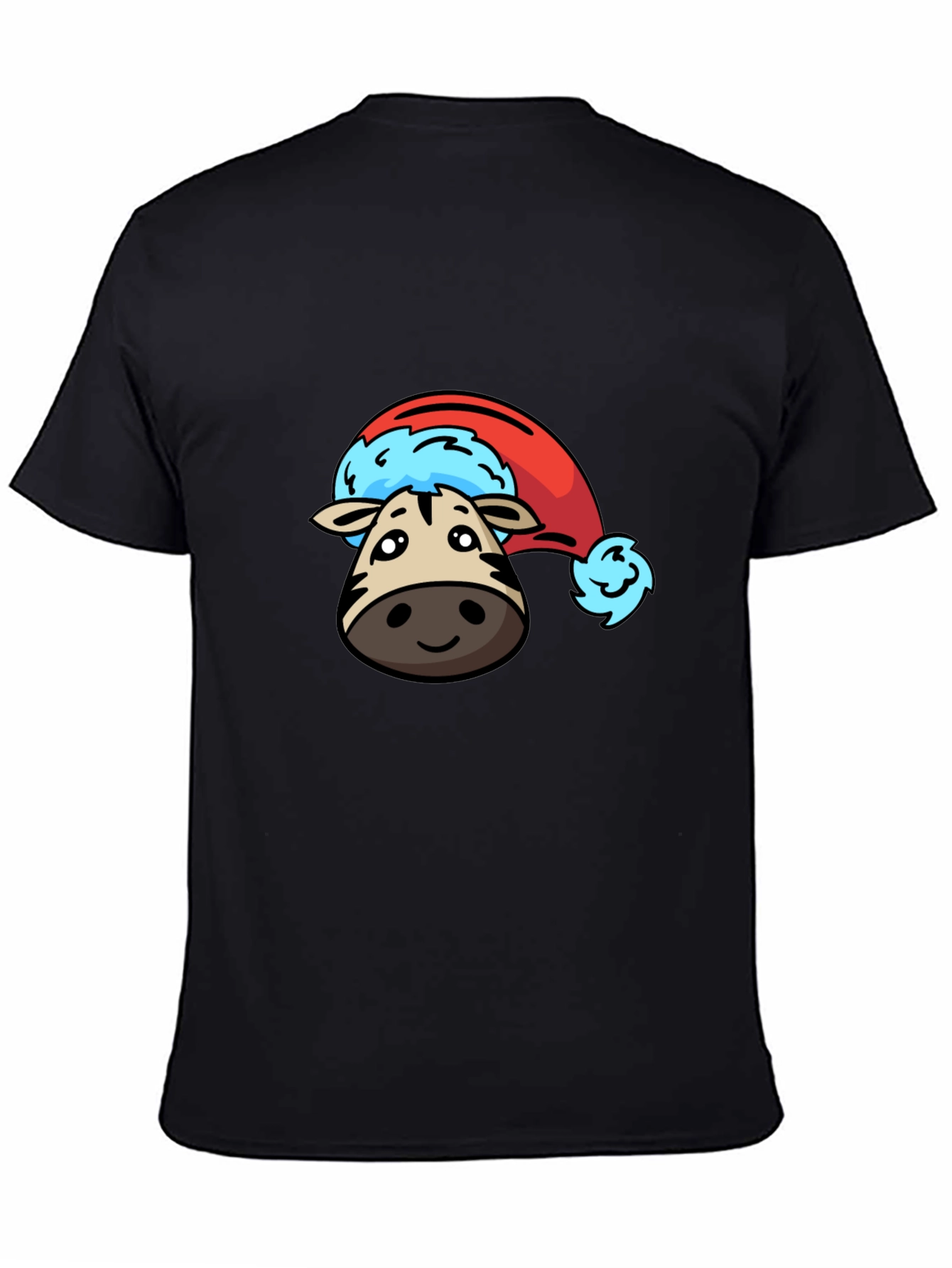 Cute Zebra Santa Hat Graphic T-Shirt
