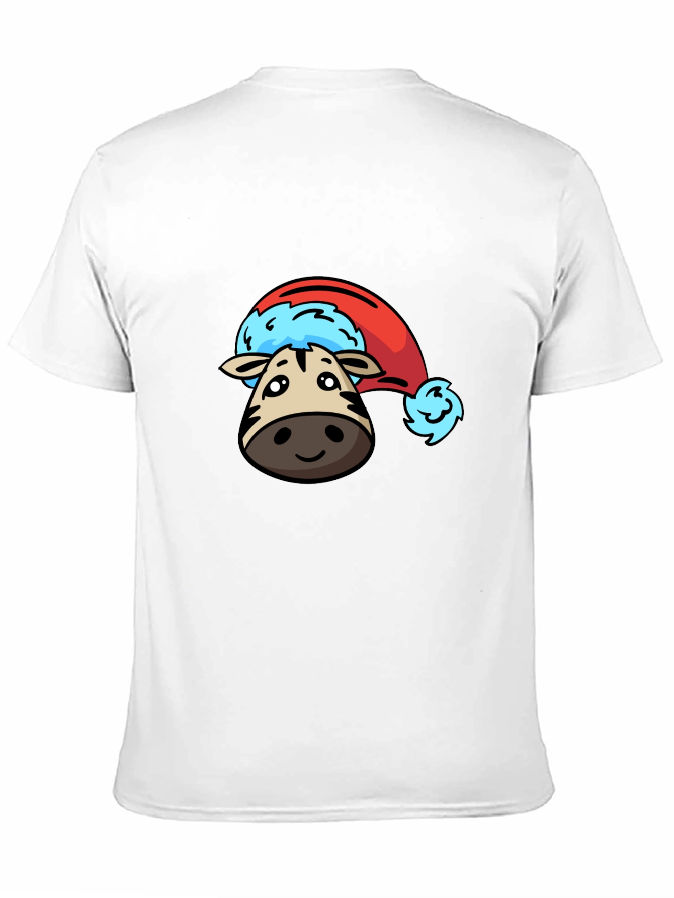 Cute Zebra Santa Hat Graphic T-Shirt