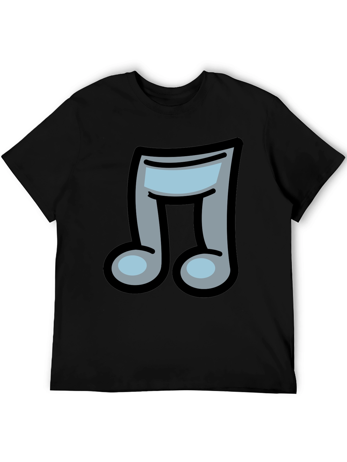 Musical Note Graphic Print Crew Neck T-Shirt