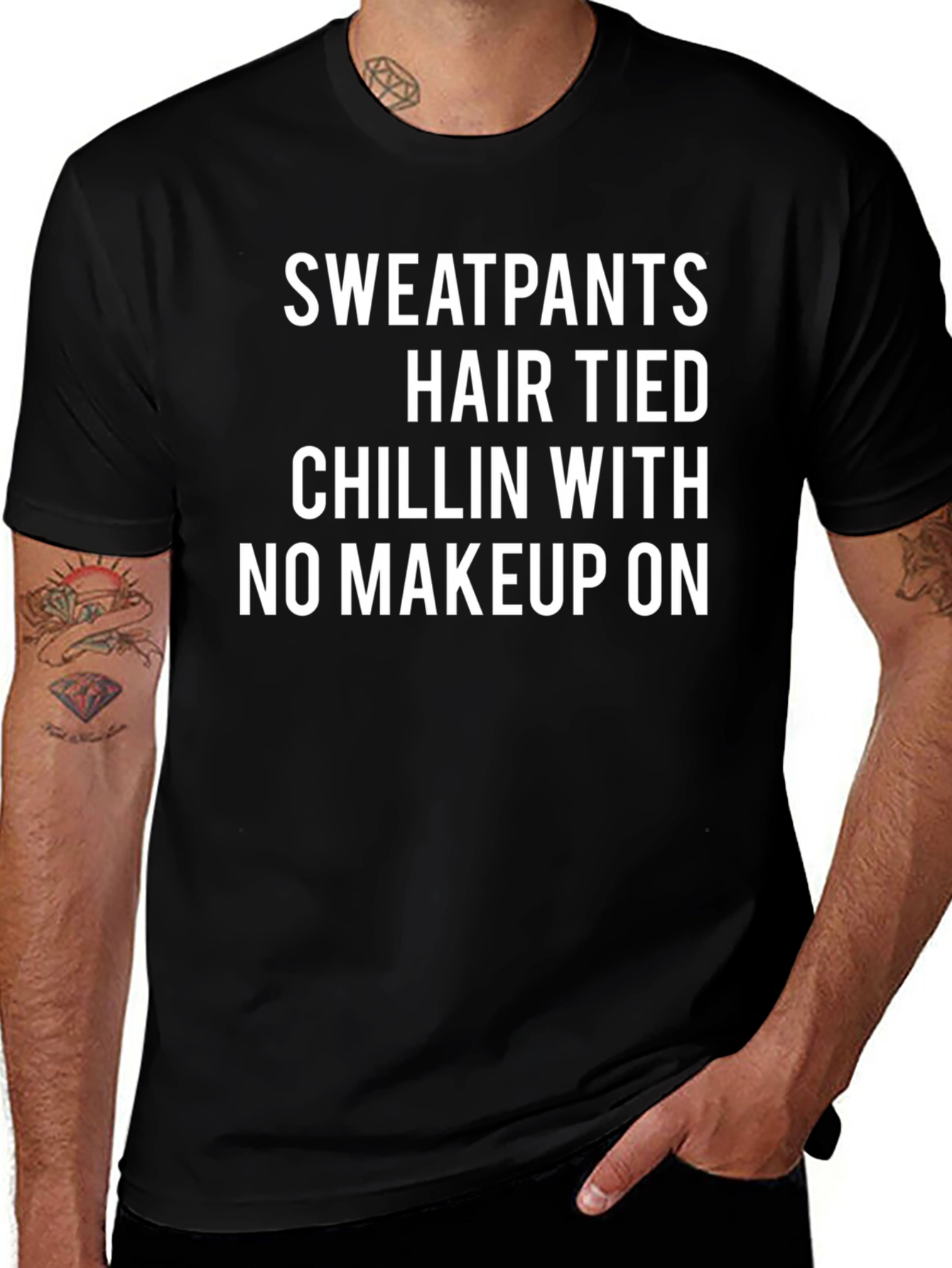 Sweatpants Hair Tied Graphic Tee