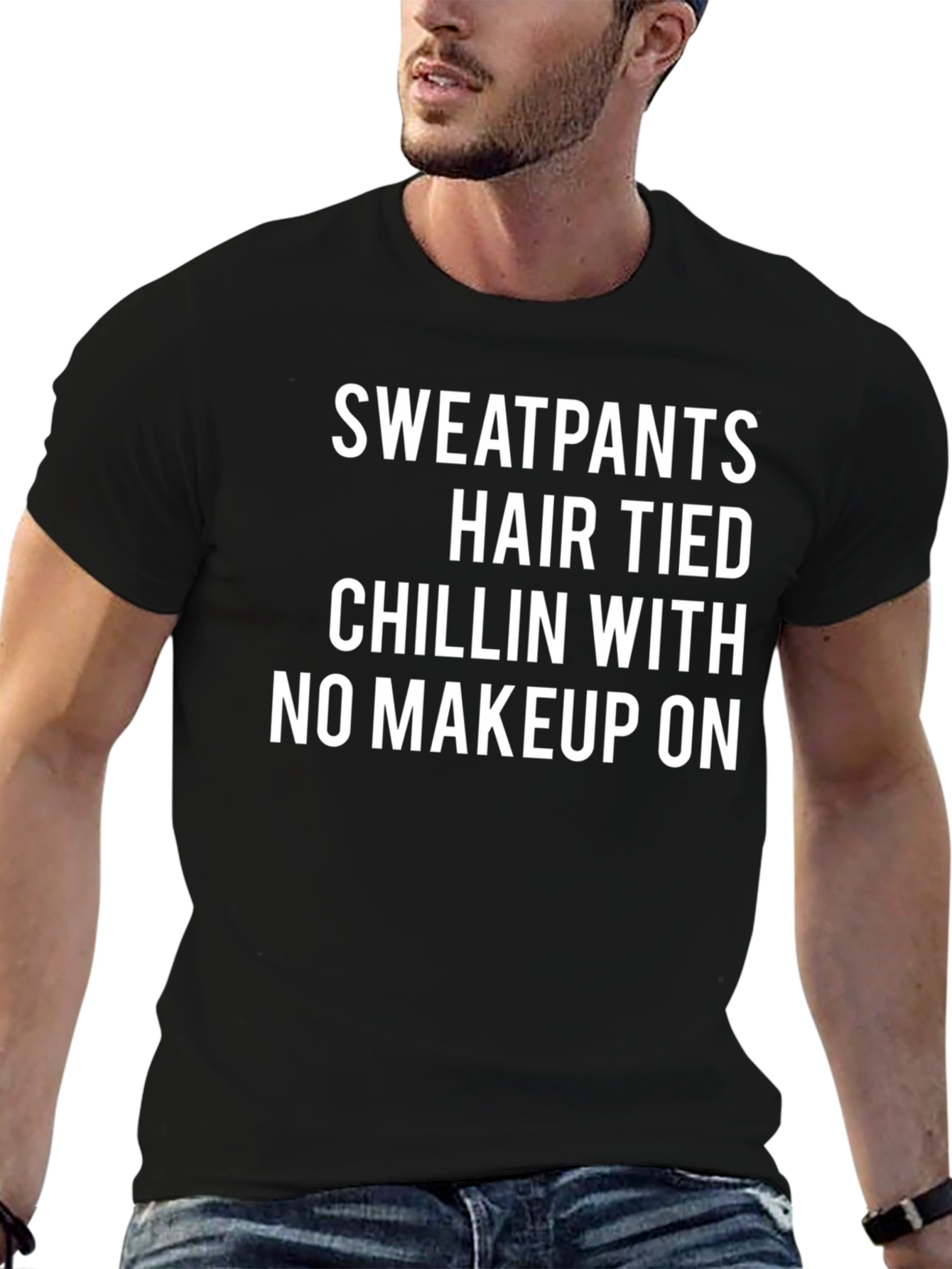 Sweatpants Hair Tied Graphic Tee