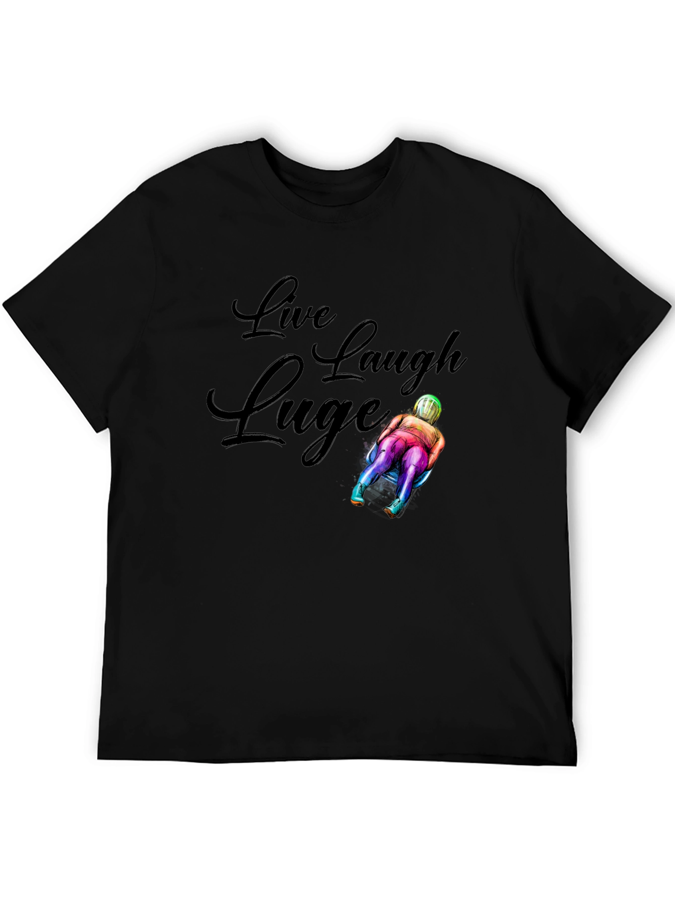 Live Laugh Luge T-Shirt - Black Graphic Tee