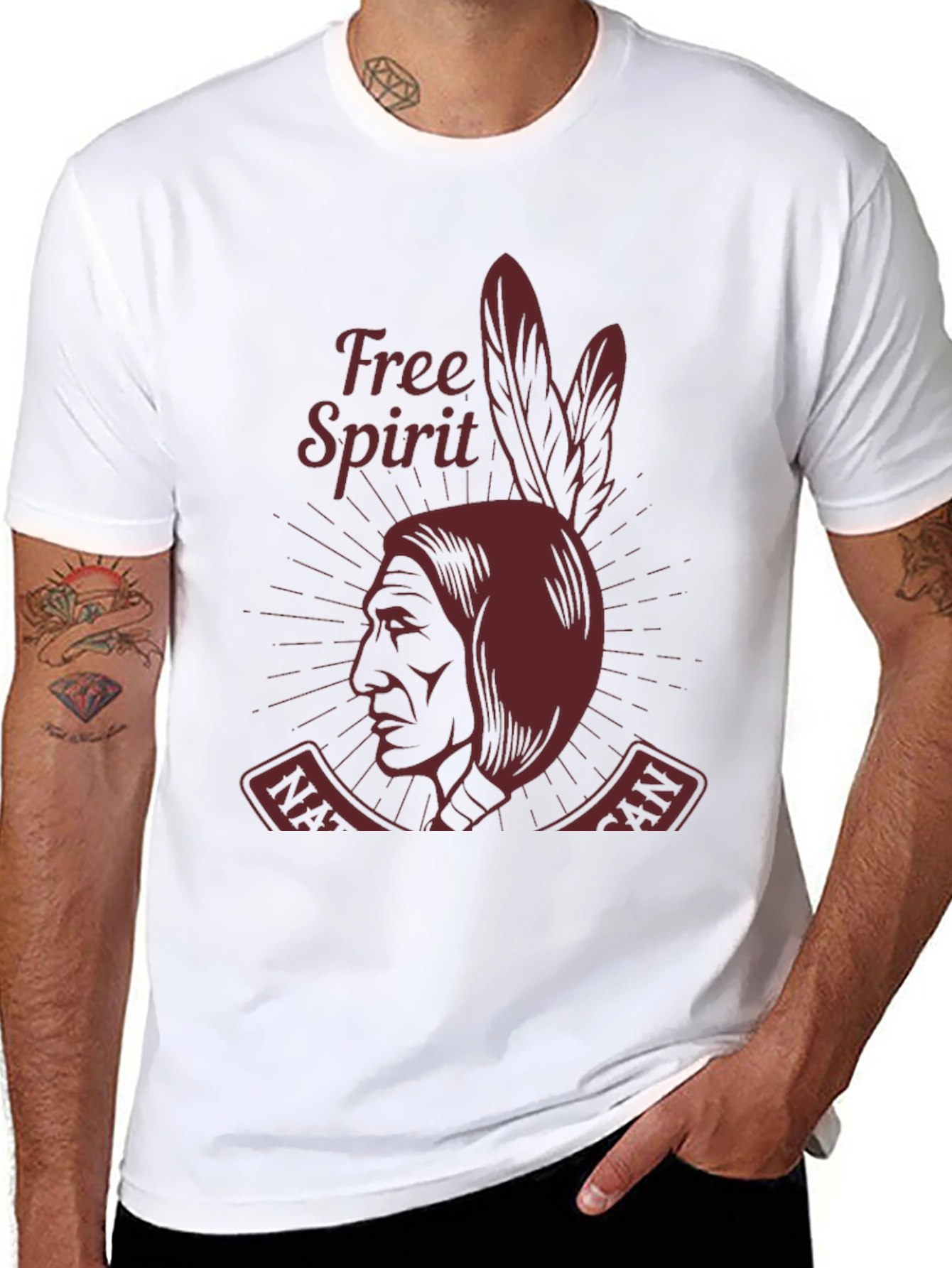 Native American Free Spirit Graphic Tee - Black