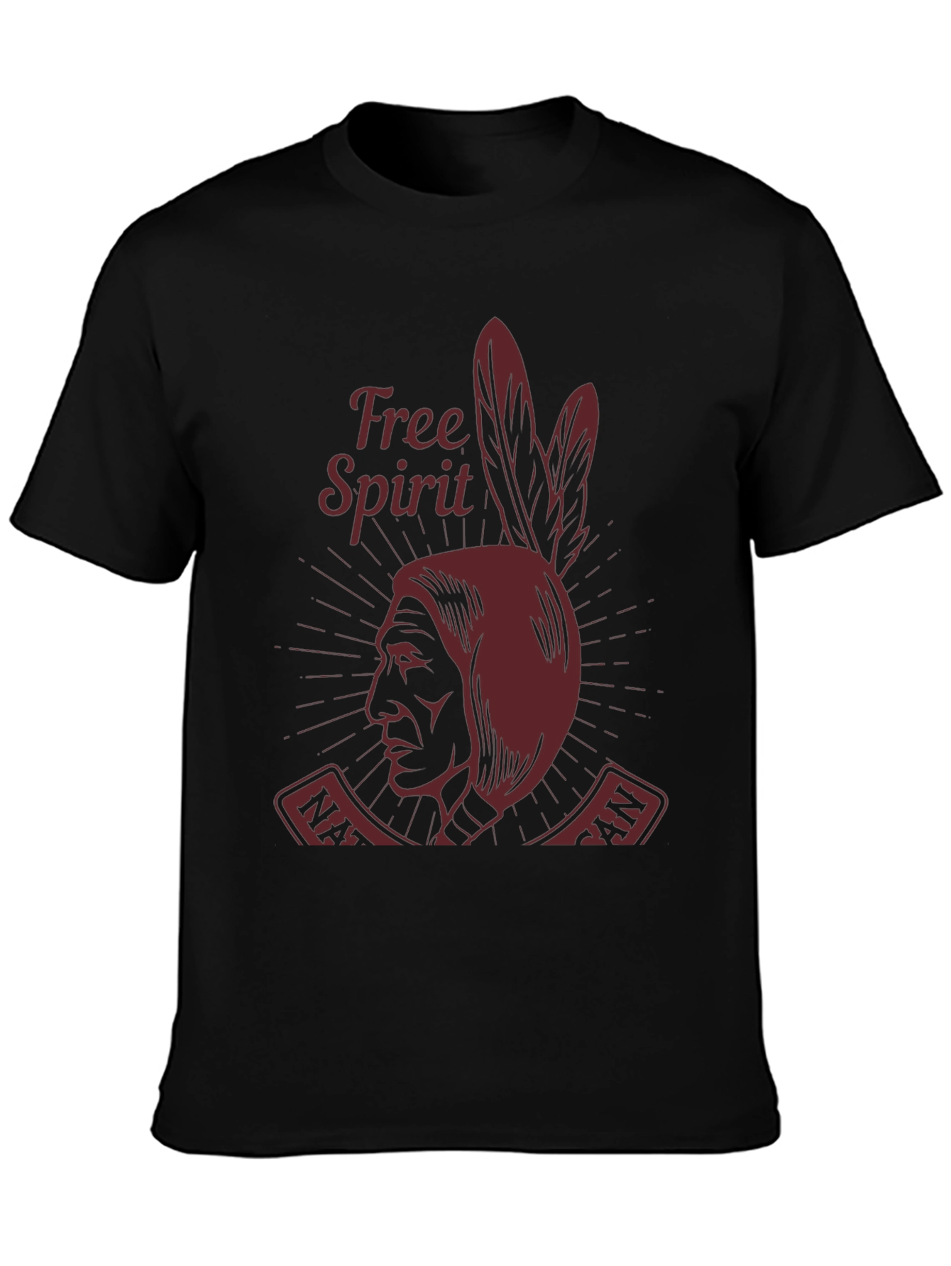 Native American Free Spirit Graphic Tee - Black